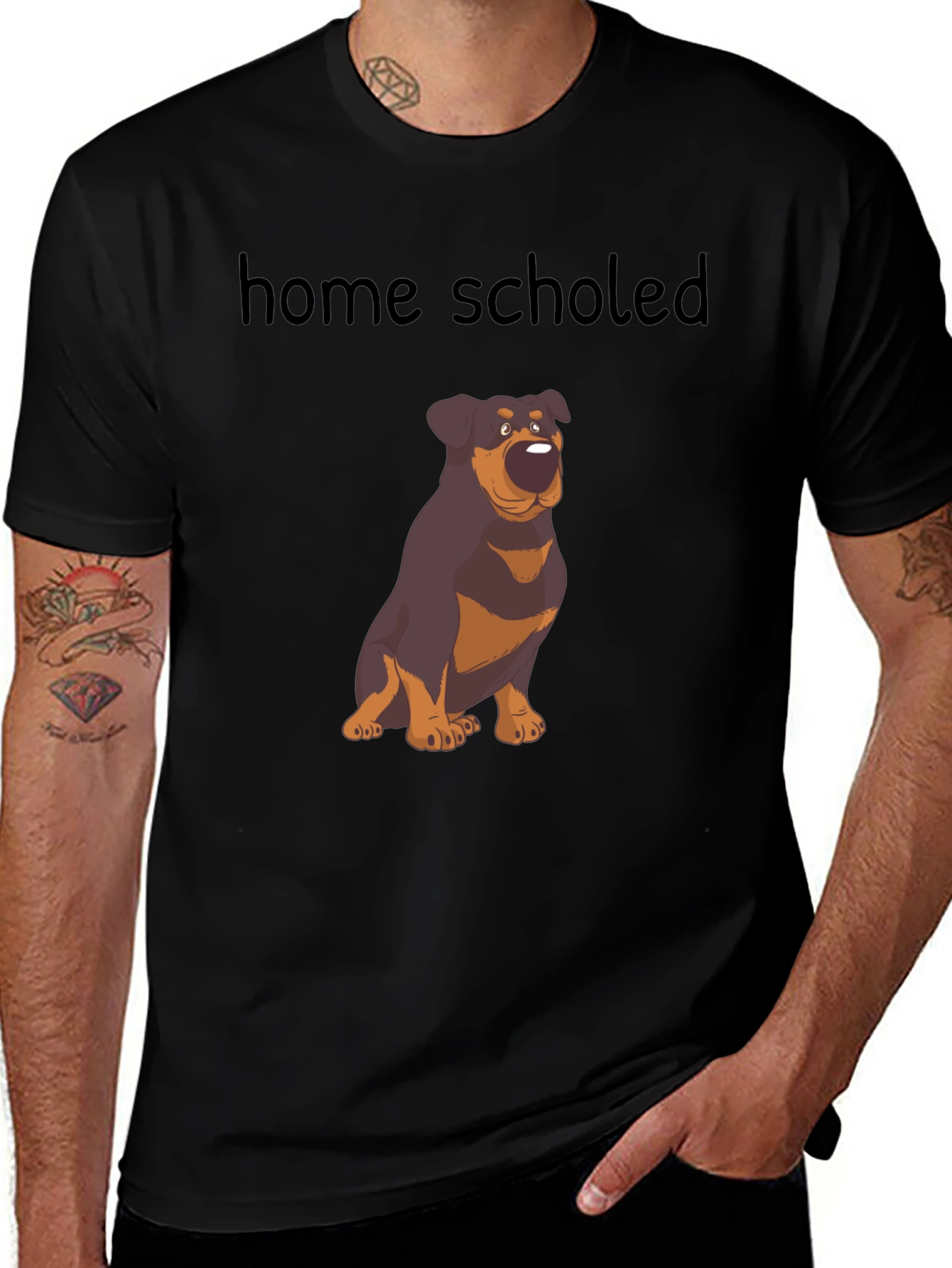 Home Schooled Rottweiler T-Shirt - Black