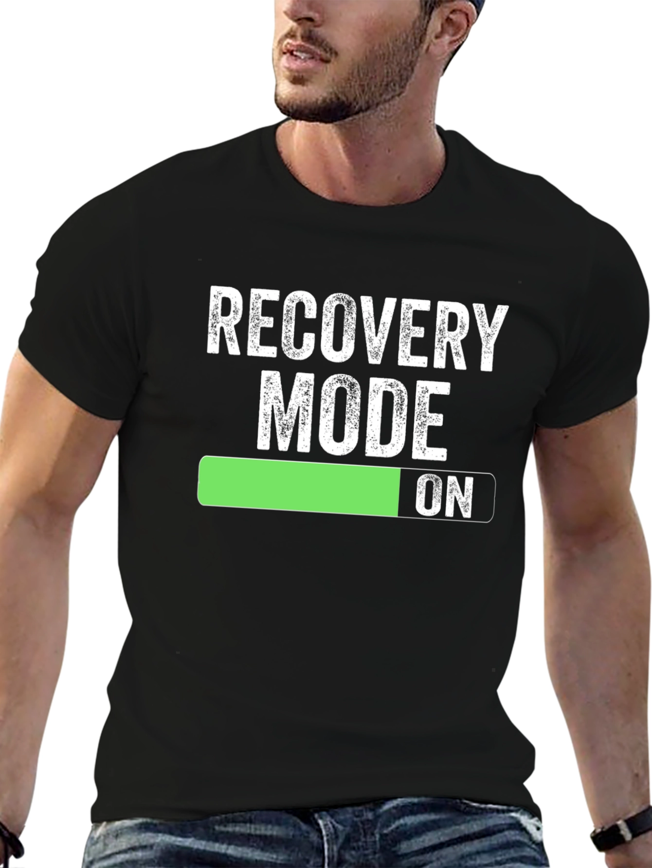 Recovery Mode On - Mens Black T-Shirt