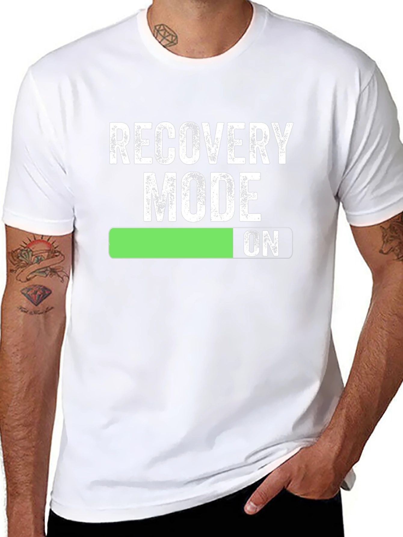 Recovery Mode On - Mens Black T-Shirt