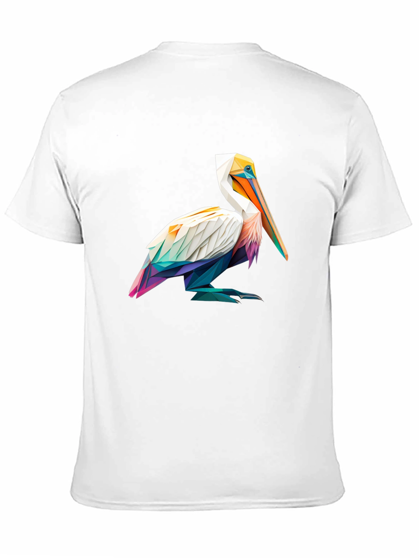 Geometric Pelican Graphic Tee - Stylish Black T-Shirt