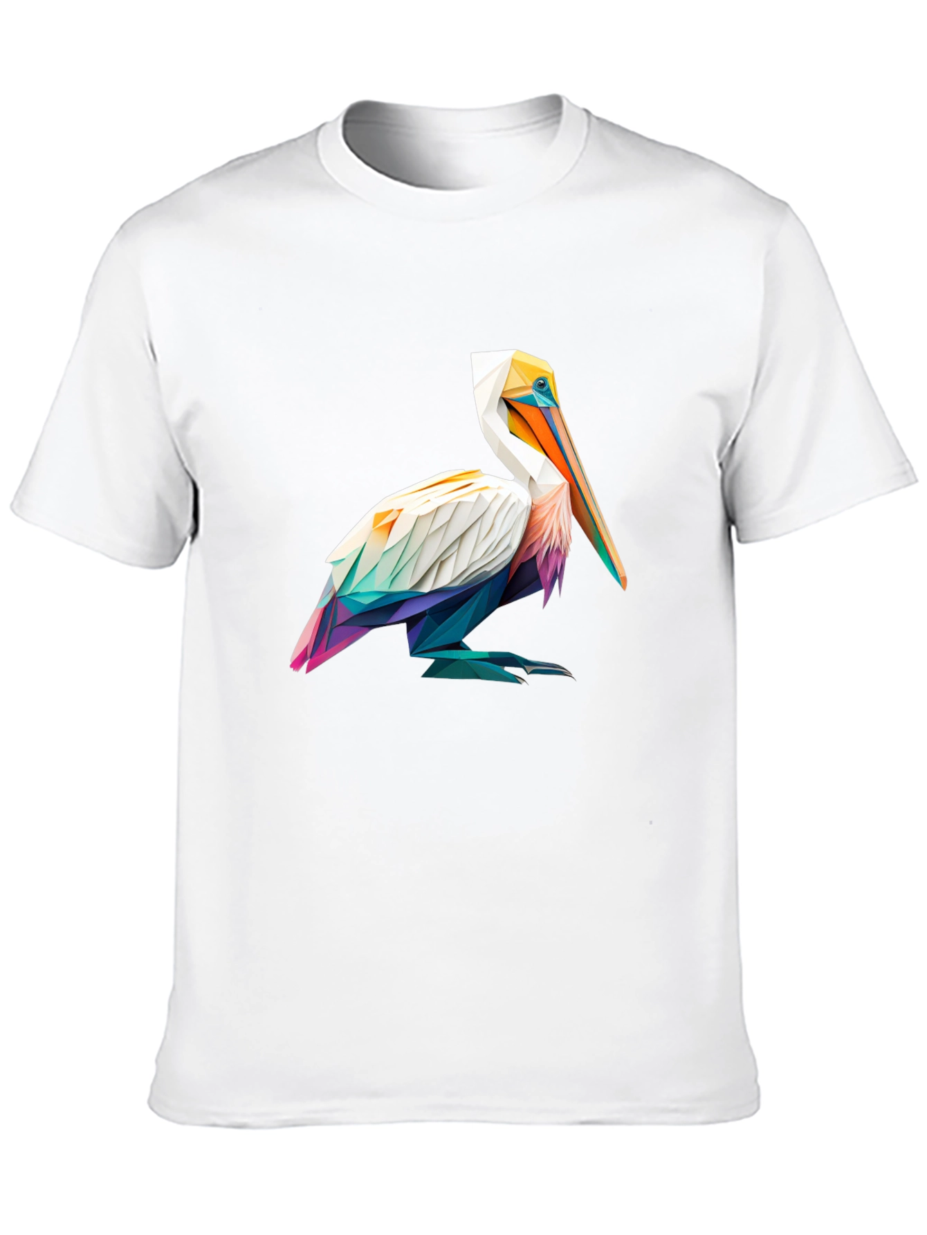 Geometric Pelican Graphic Tee - Stylish Black T-Shirt