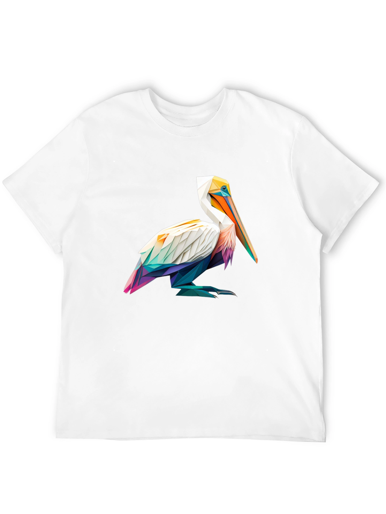 Geometric Pelican Graphic Tee - Stylish Black T-Shirt