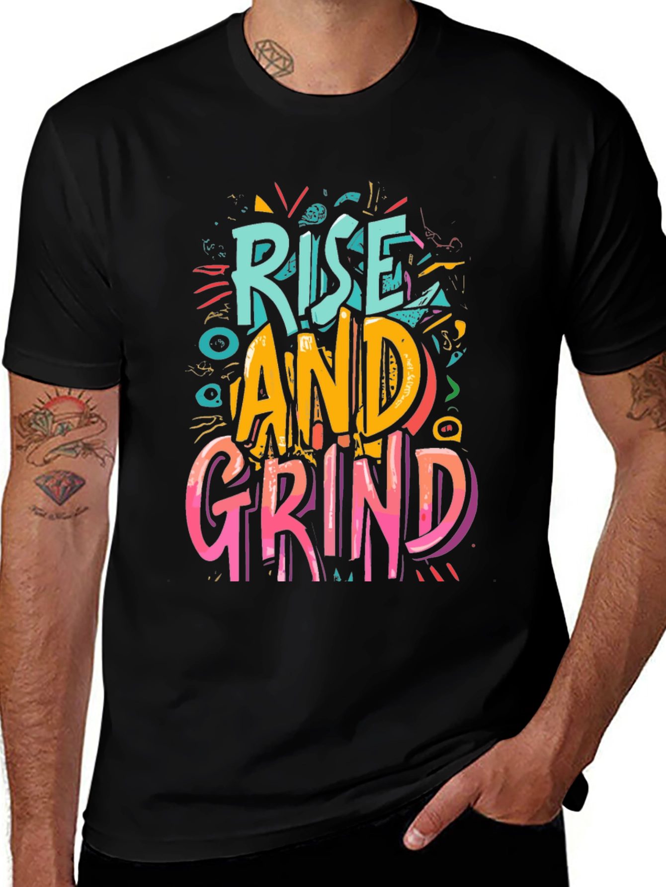 Rise and Grind Graphic Tee - Motivational Shirt