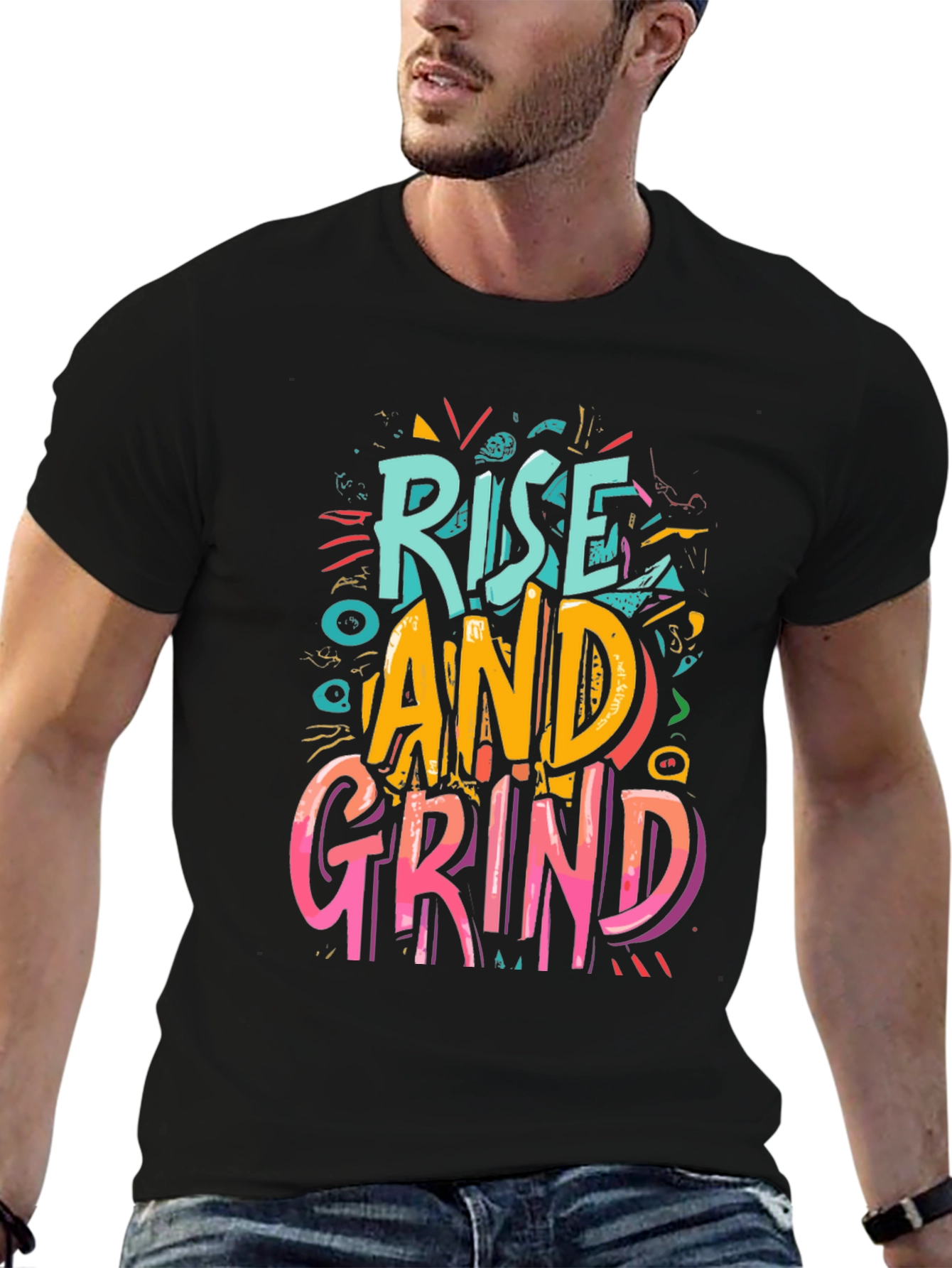 Rise and Grind Graphic Tee - Motivational Shirt