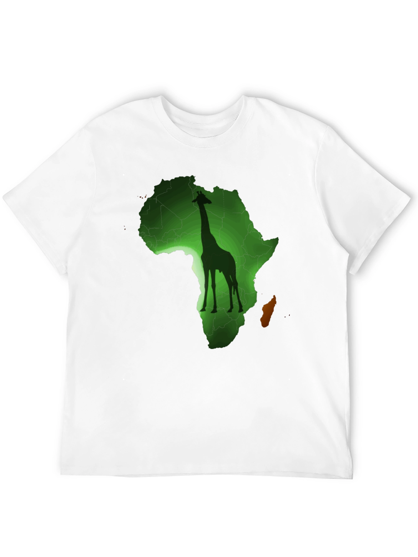 Africa Giraffe Graphic Print Black T-Shirt