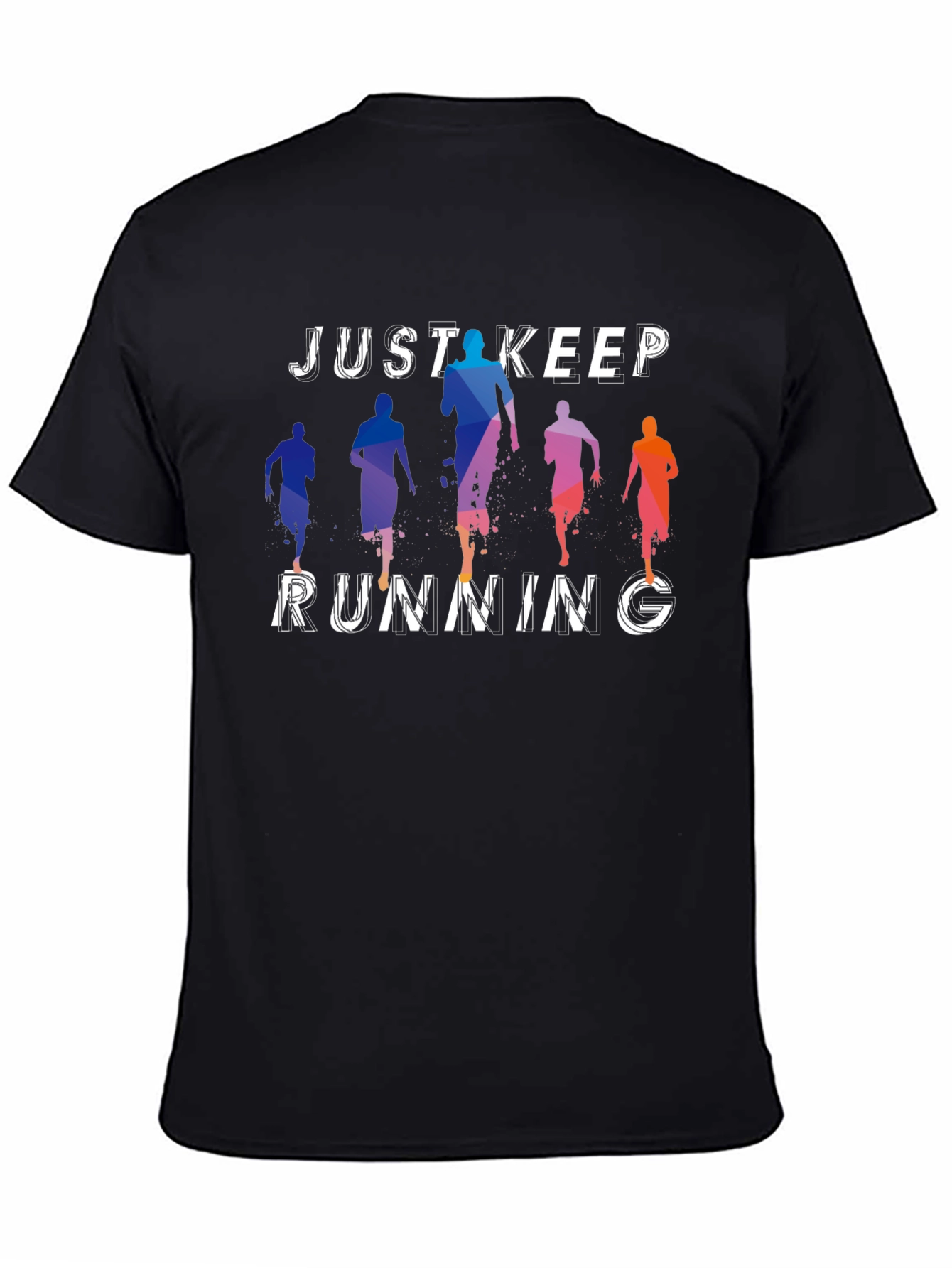 Just Keep Running Graphic Tee - Mens Black T-Shirt