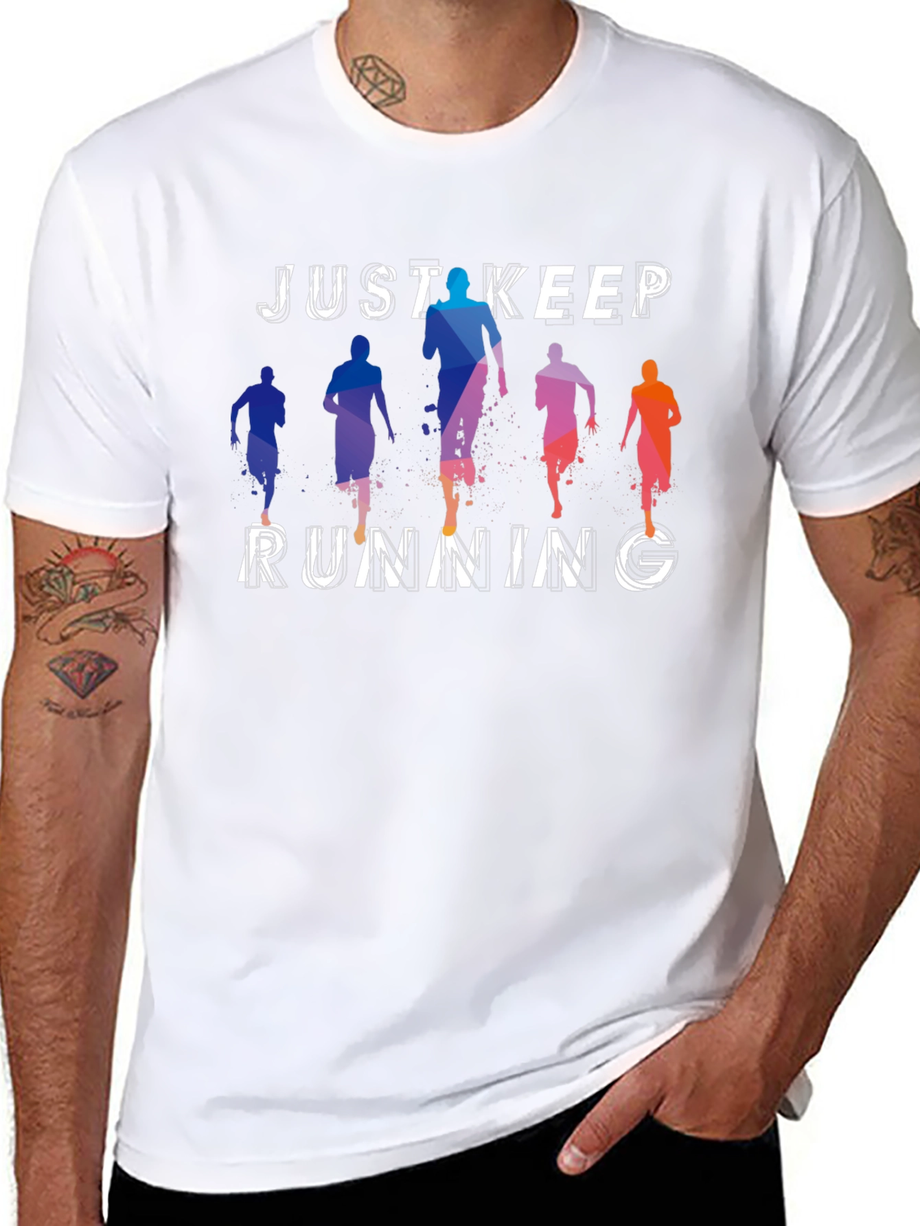 Just Keep Running Graphic Tee - Mens Black T-Shirt