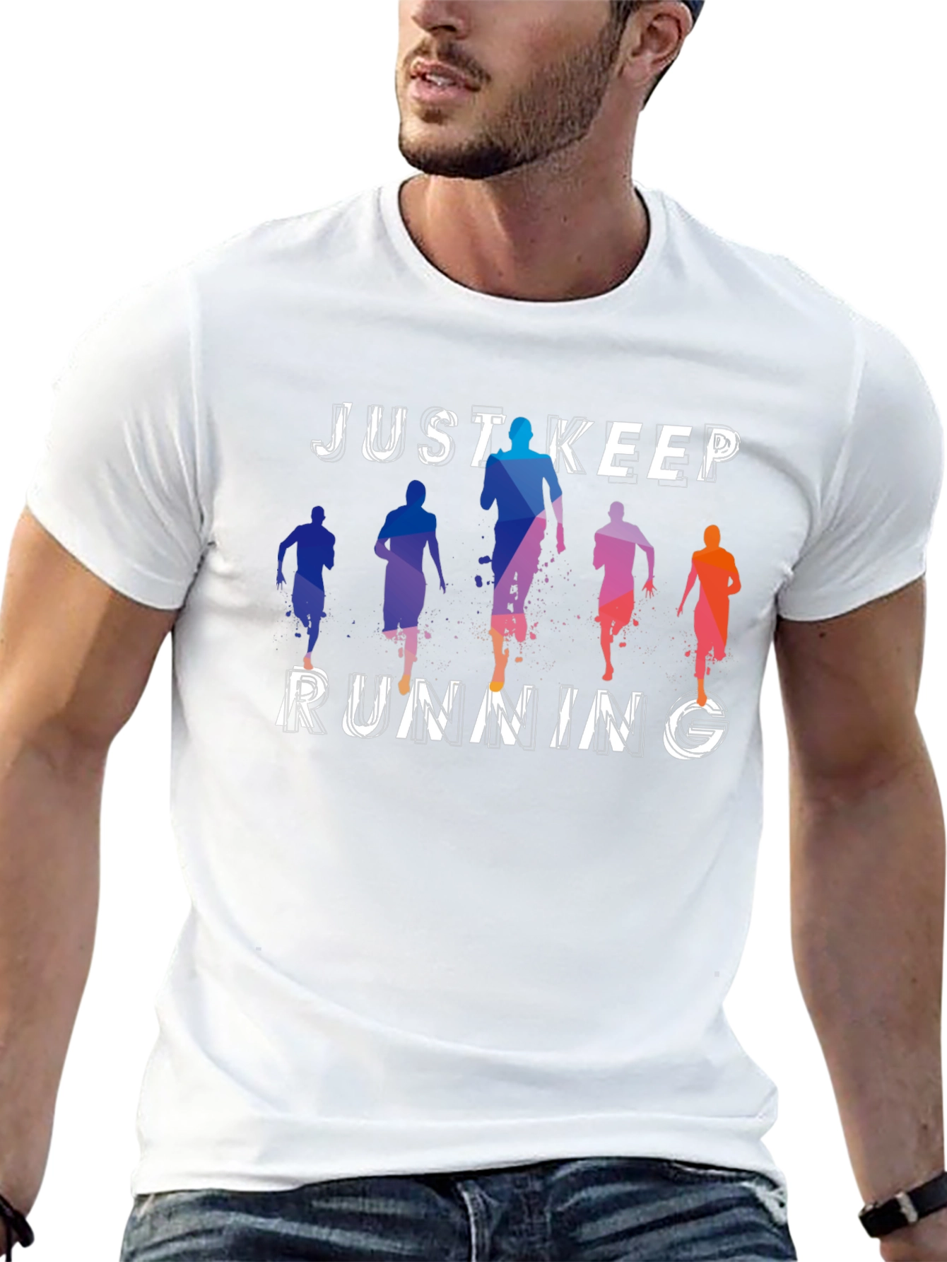 Just Keep Running Graphic Tee - Mens Black T-Shirt