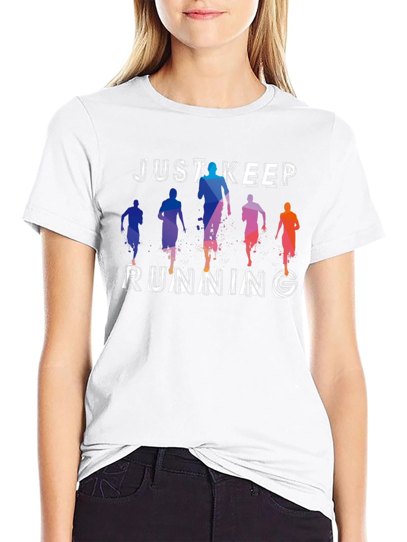 Just Keep Running Graphic Tee - Mens Black T-Shirt