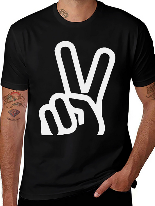Peace Sign Graphic T-Shirt - Black
