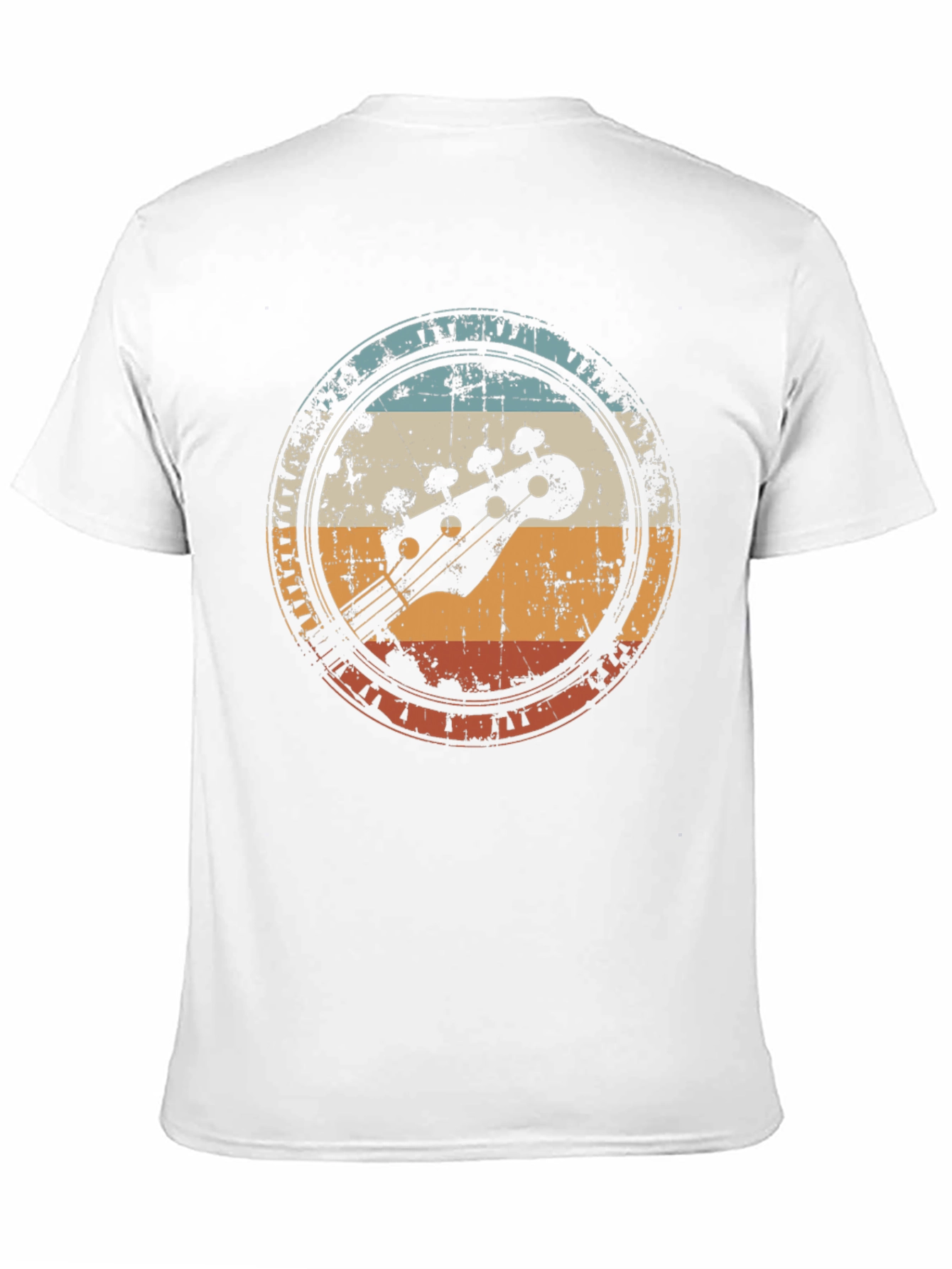 Retro Bass Guitar Graphic Tee - Black