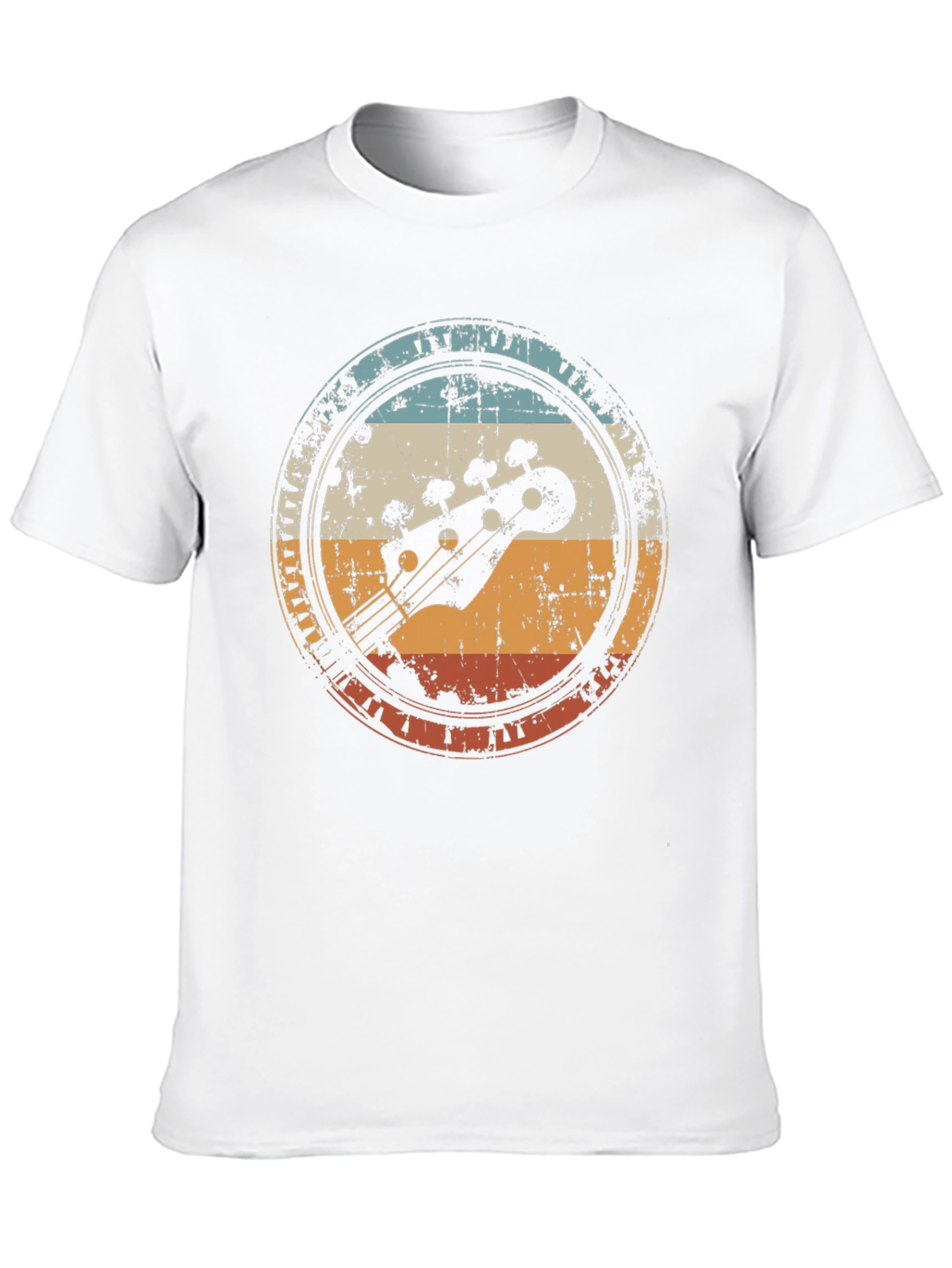 Retro Bass Guitar Graphic Tee - Black