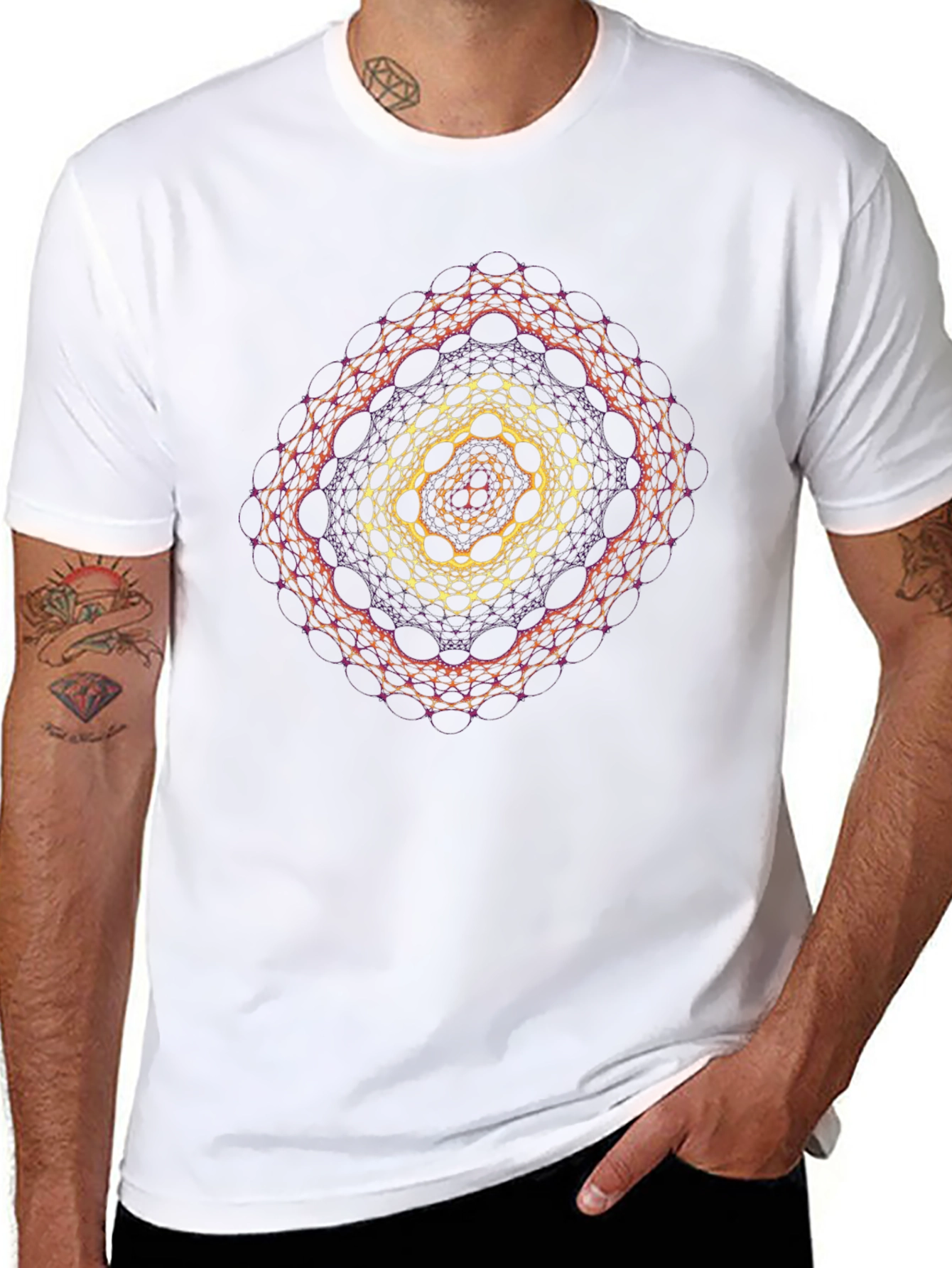 Geometric Mandala Graphic T-Shirt - Modern Design