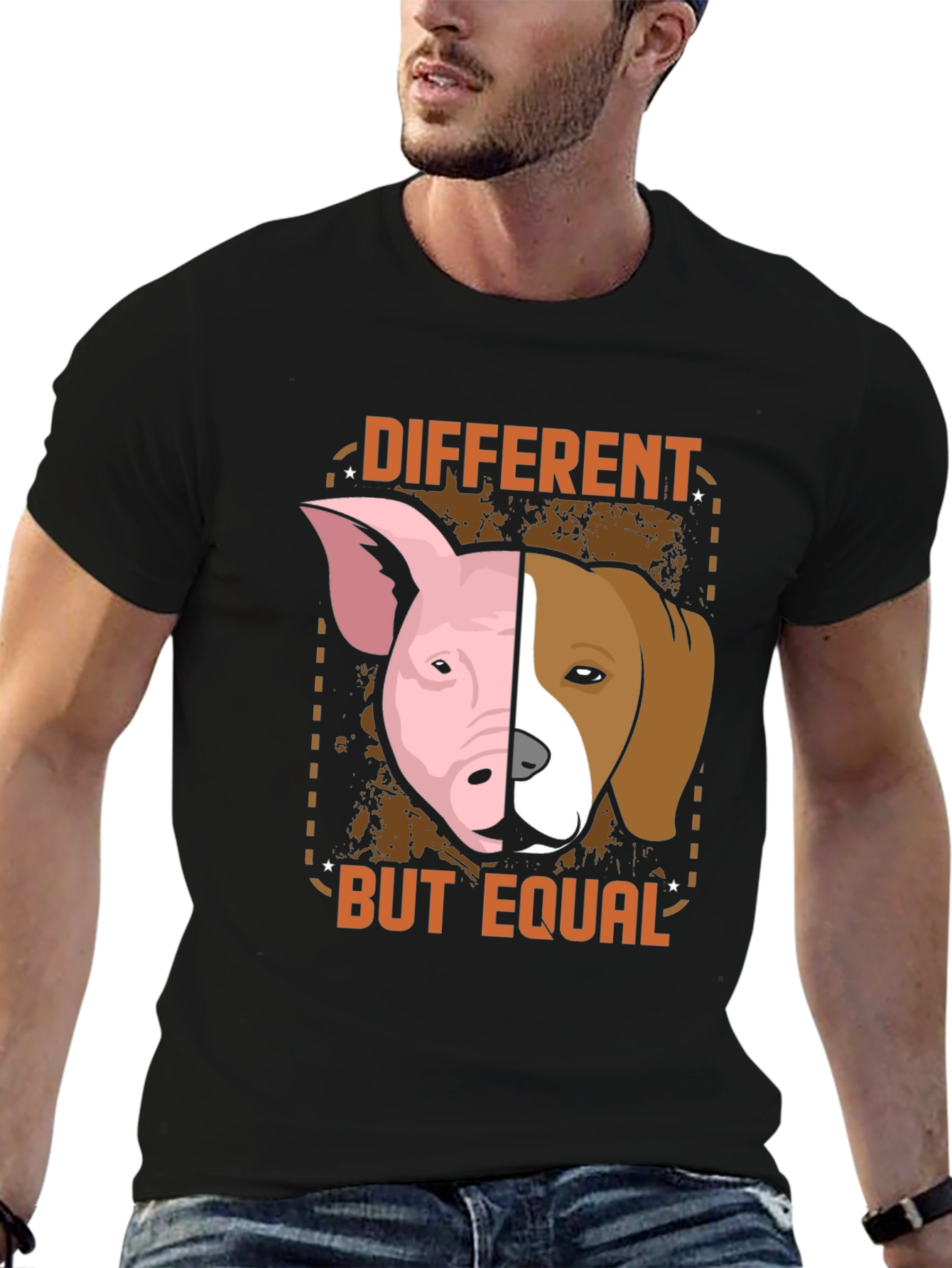 Different But Equal T-Shirt - Pig Dog Graphic Tee
