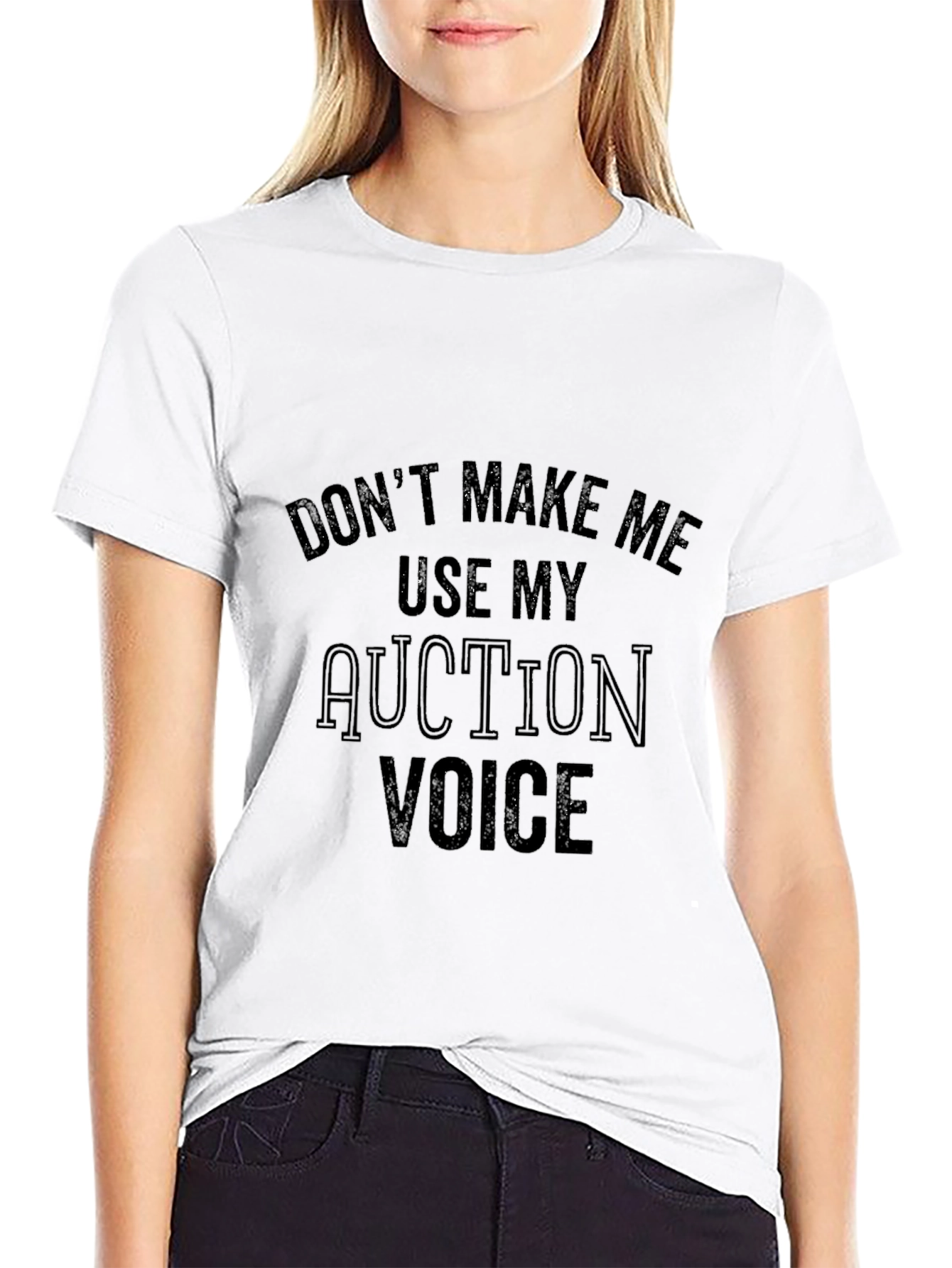 Auction Voice Black T-Shirt - Funny Slogan Tee