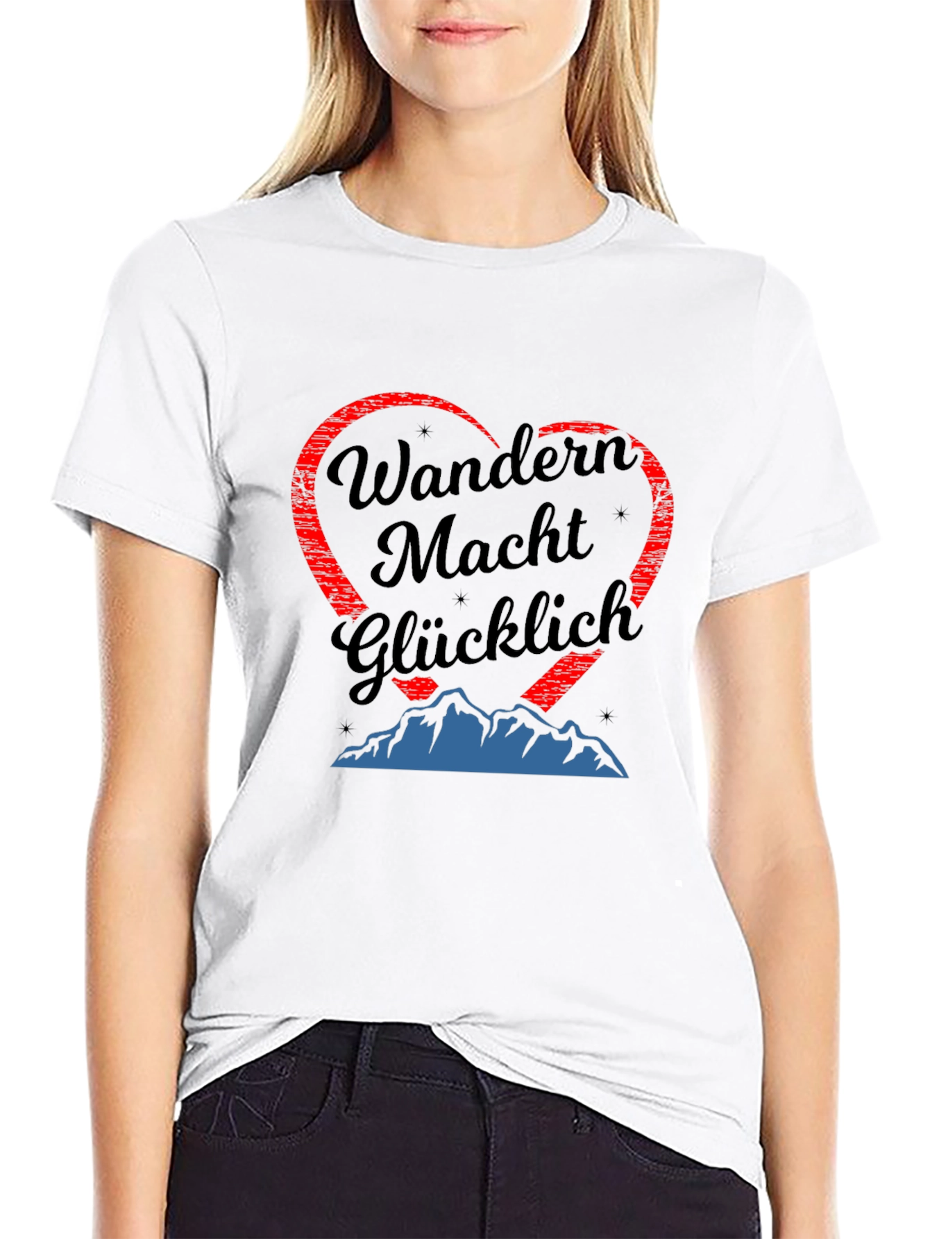 Hiking Makes You Happy T-Shirt - Mountain Heart Design