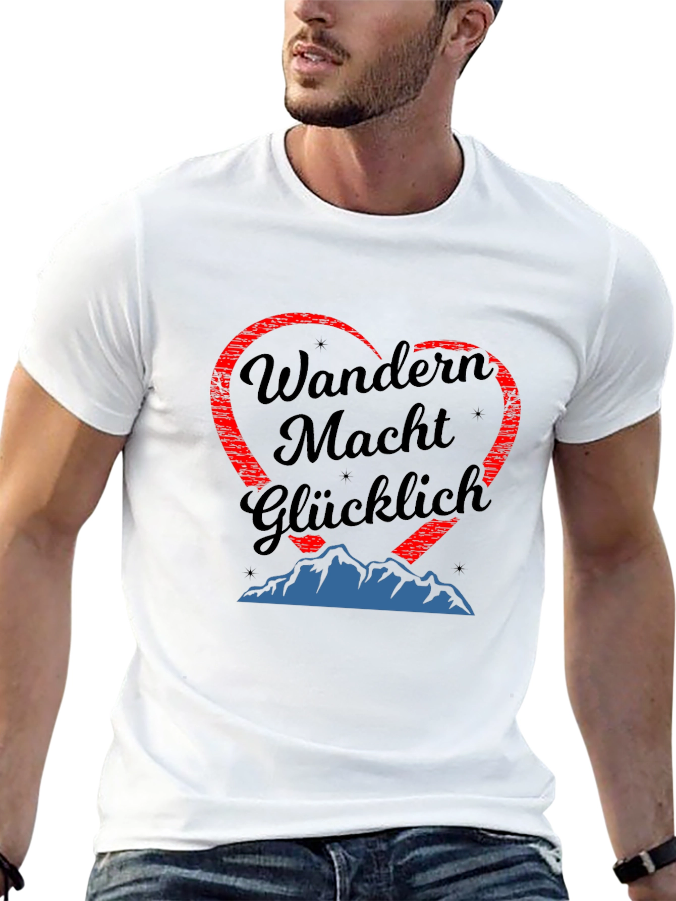 Hiking Makes You Happy T-Shirt - Mountain Heart Design