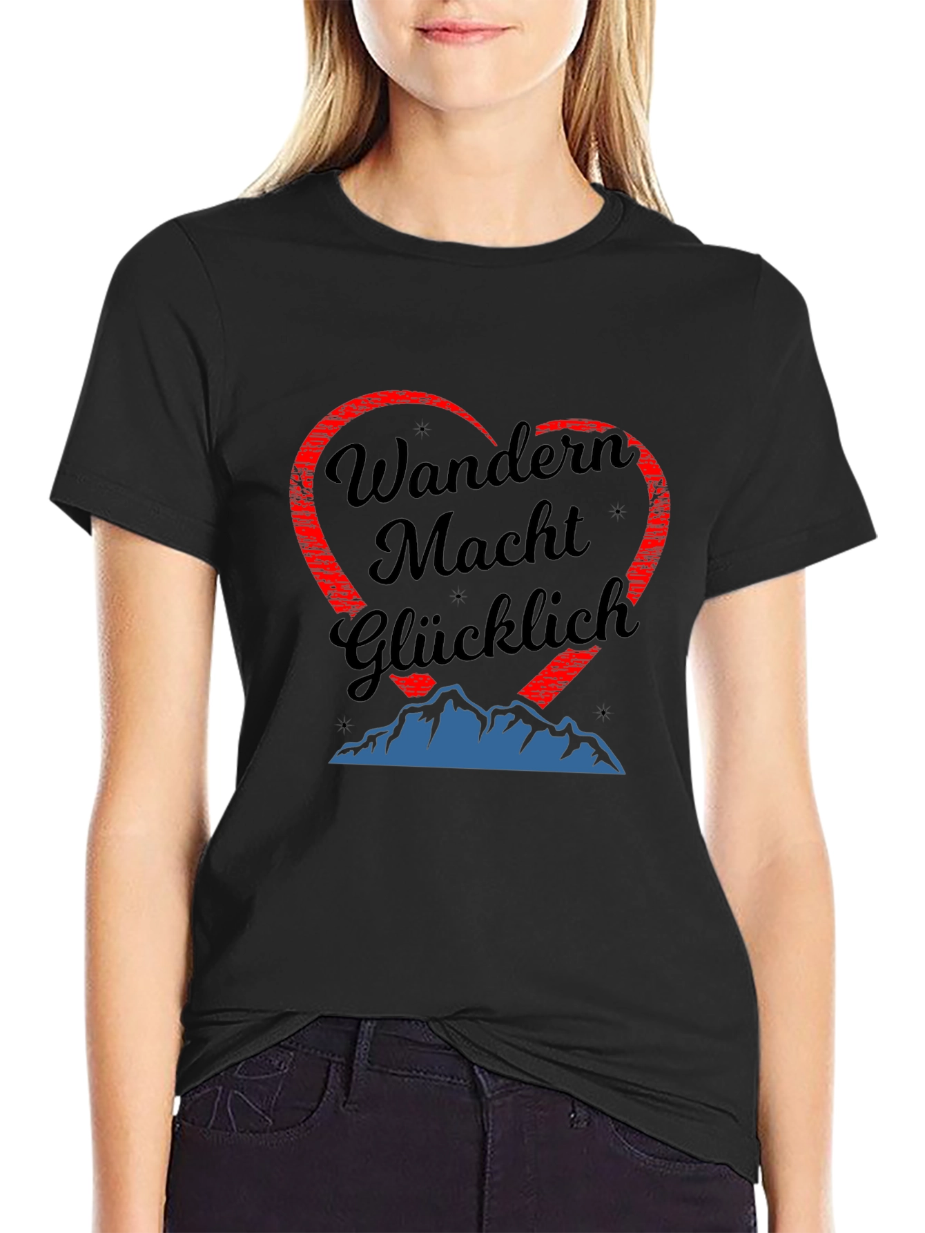 Hiking Makes You Happy T-Shirt - Mountain Heart Design