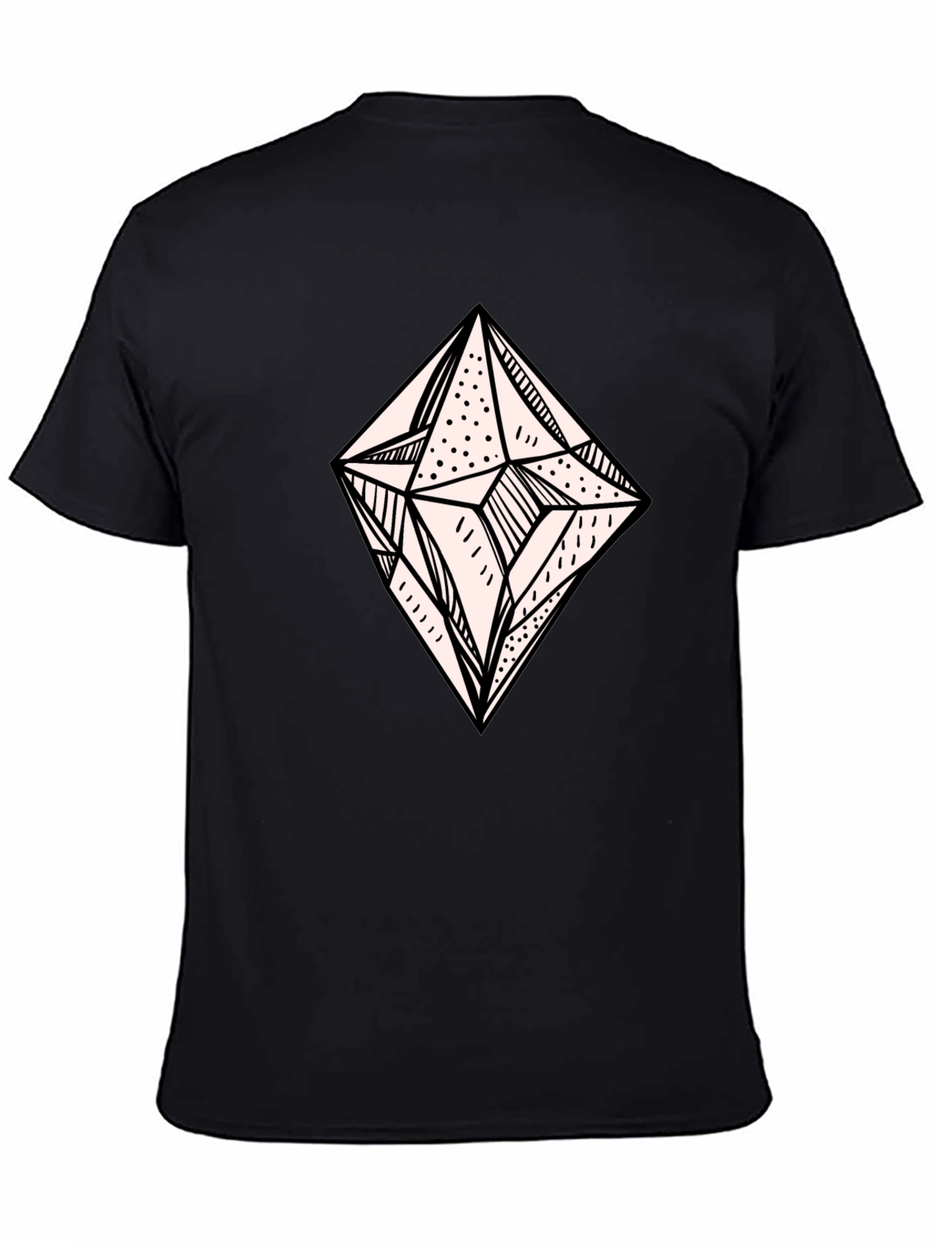 Geometric Diamond Graphic Tee - Modern Black T-Shirt