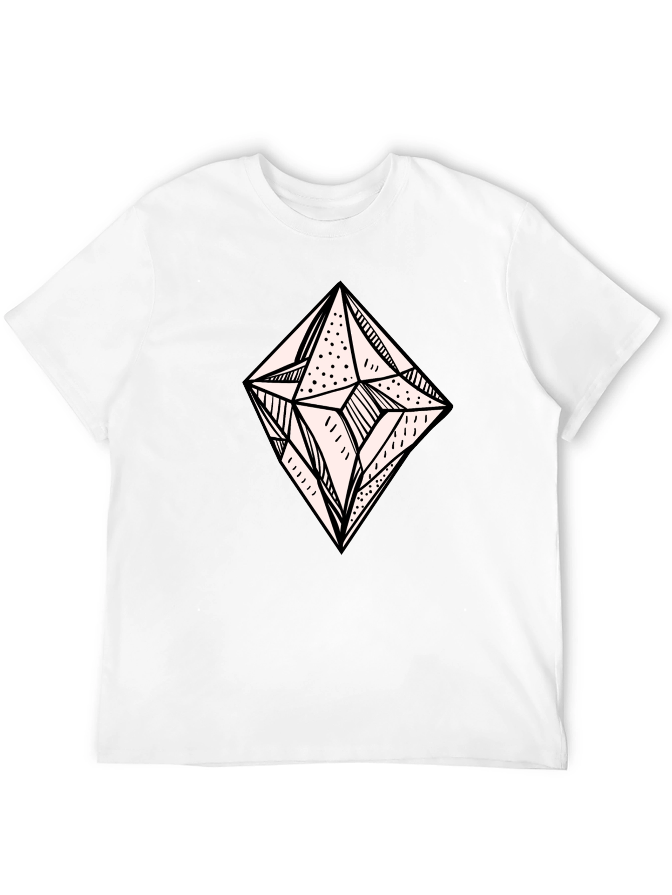 Geometric Diamond Graphic Tee - Modern Black T-Shirt