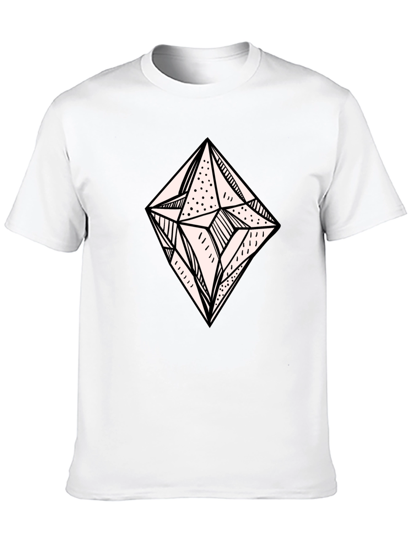 Geometric Diamond Graphic Tee - Modern Black T-Shirt