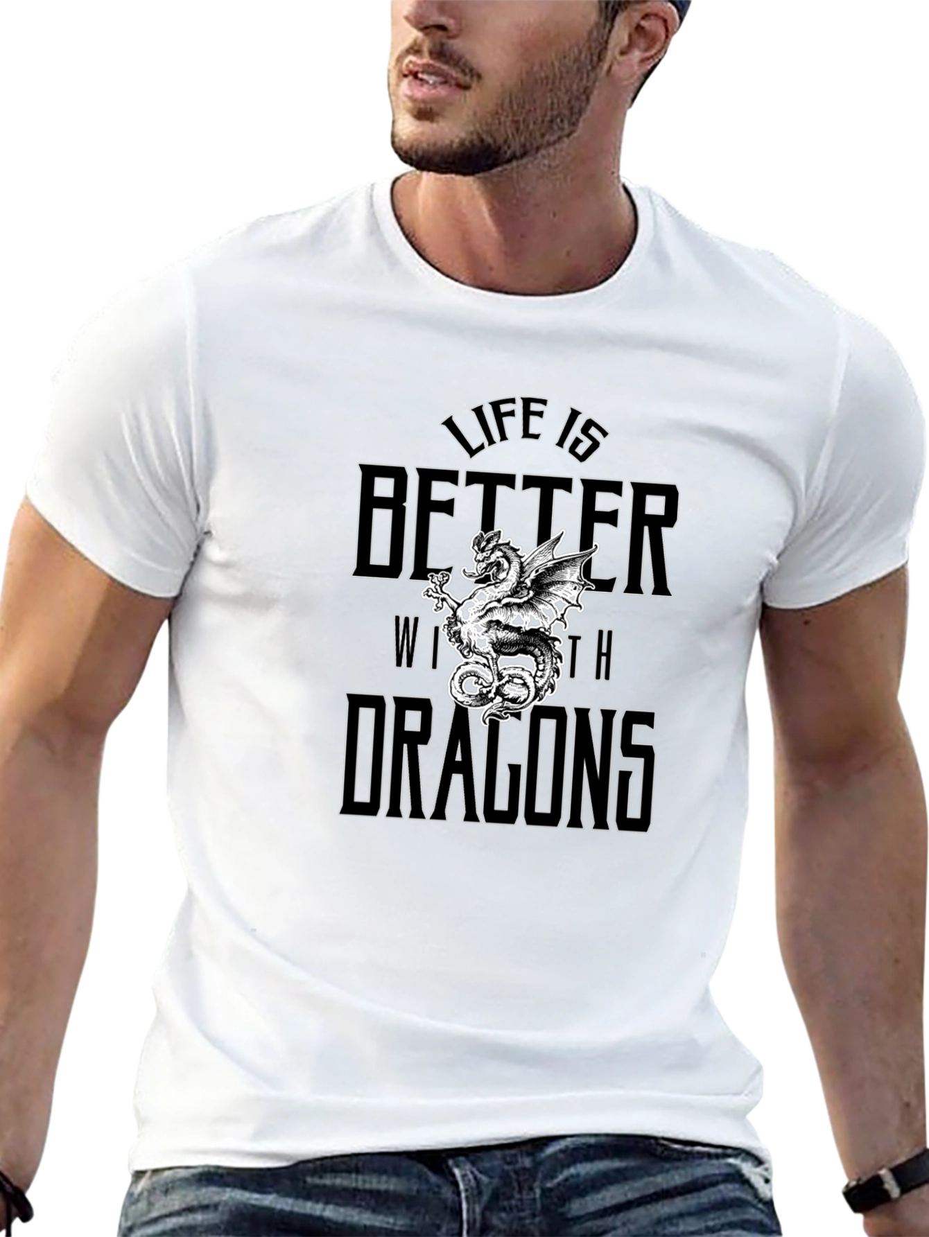 Life is Better with Dragons Black T-Shirt