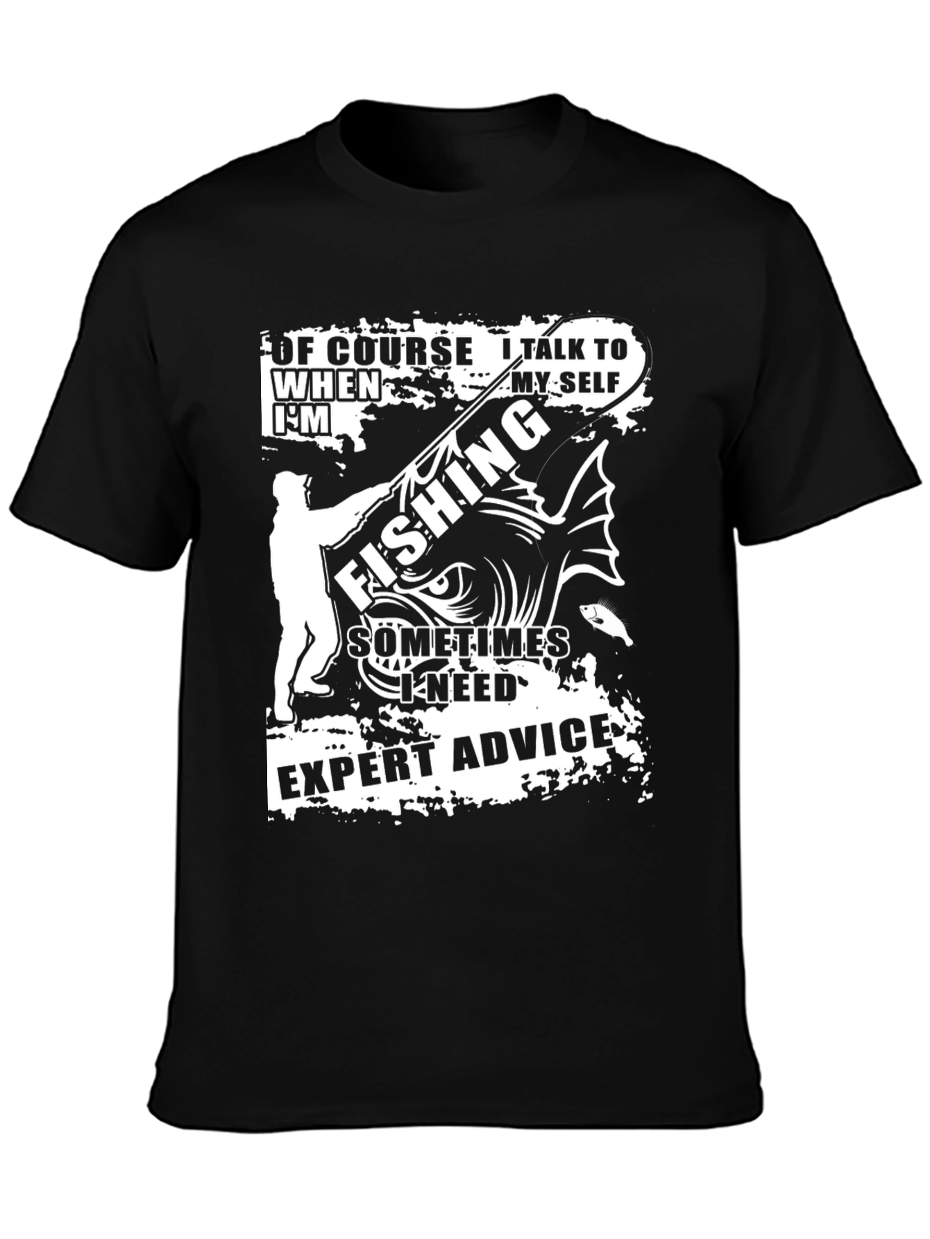 Funny Fishing Expert Advice Black T-Shirt
