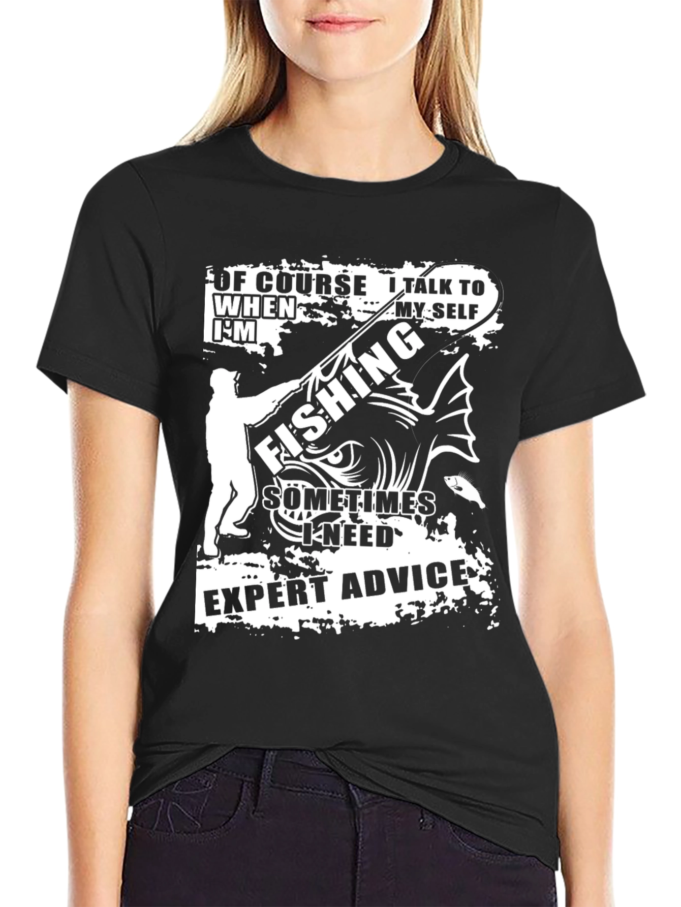 Funny Fishing Expert Advice Black T-Shirt