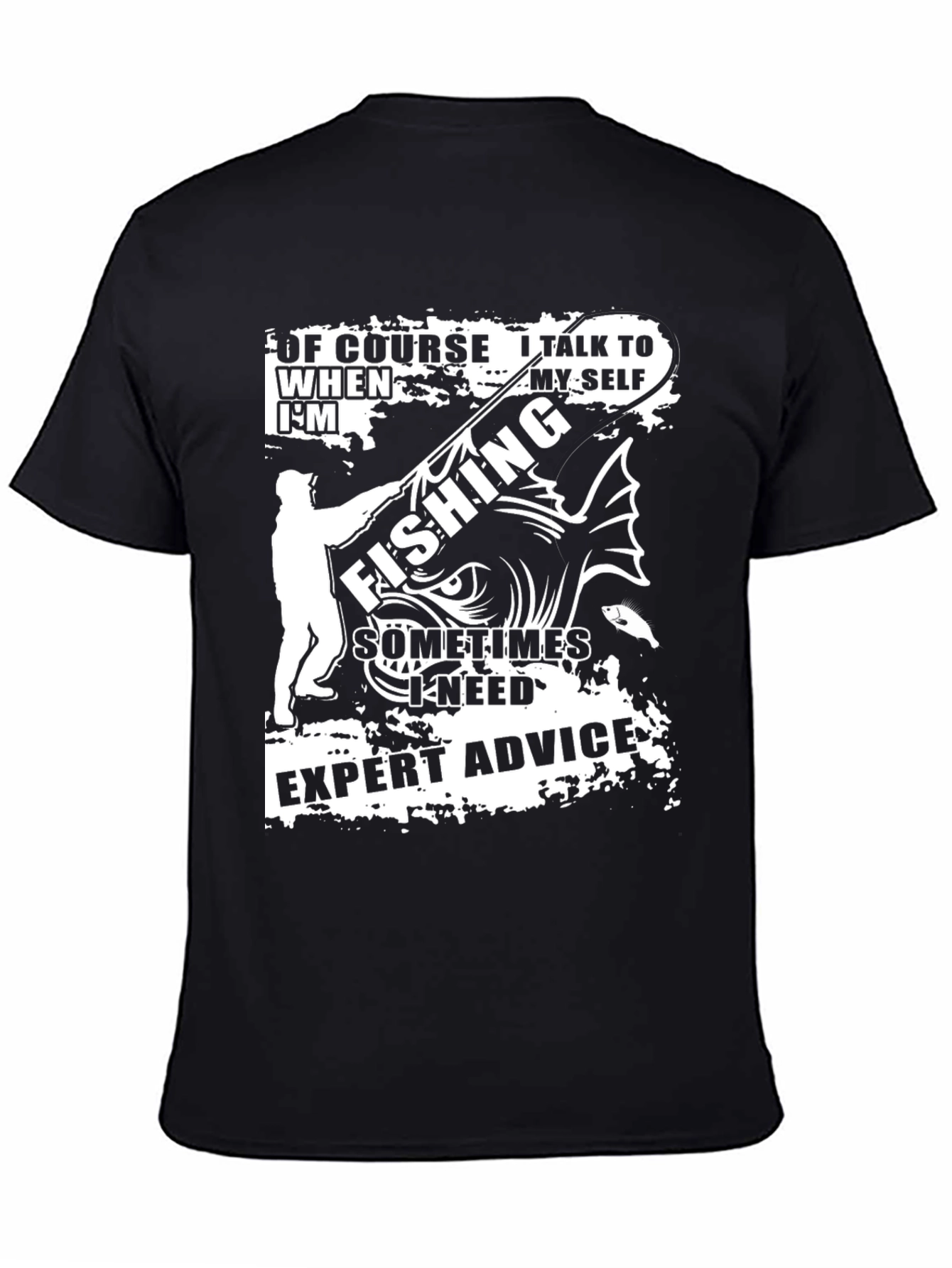 Funny Fishing Expert Advice Black T-Shirt