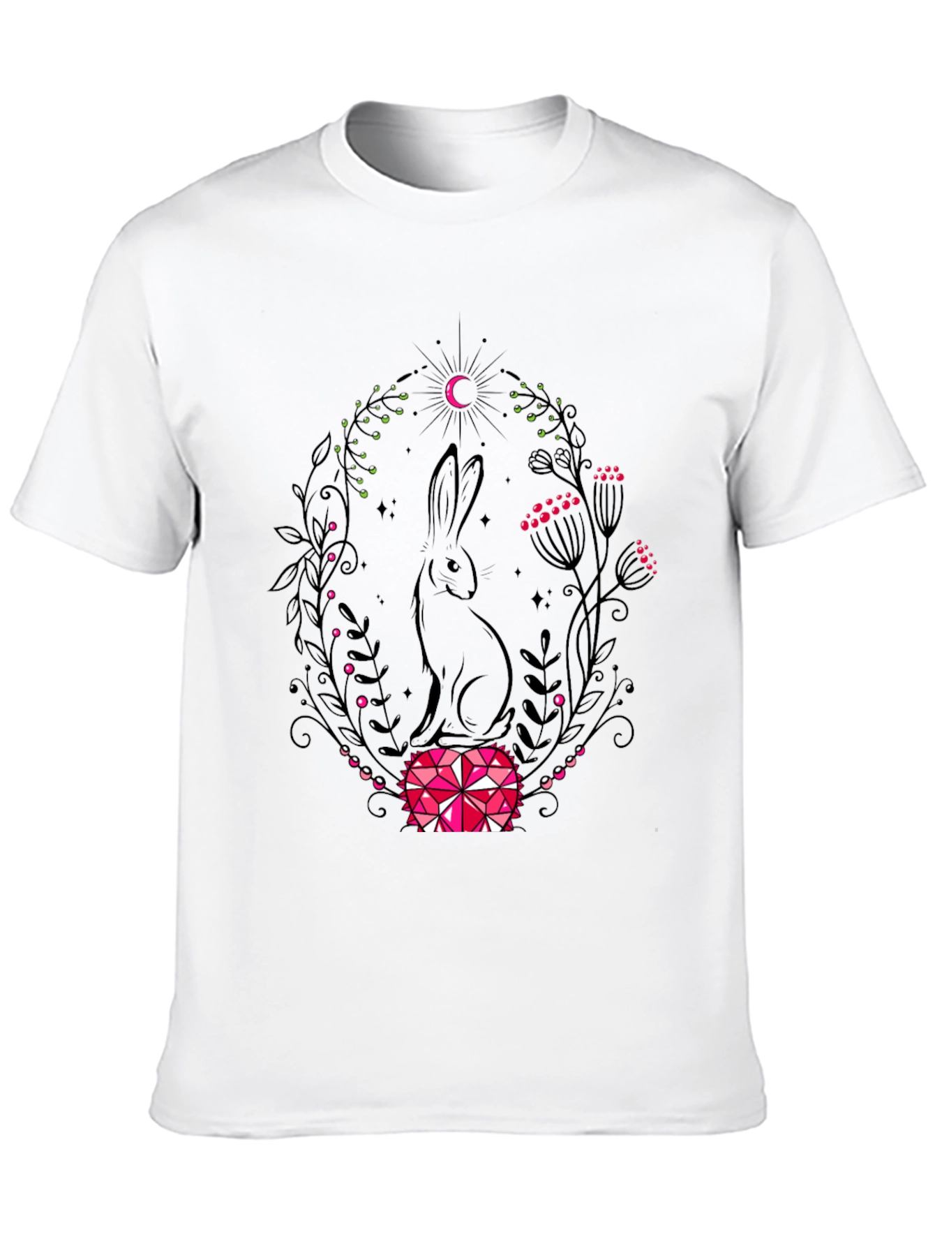 Rabbit & Moon Graphic Tee - Black