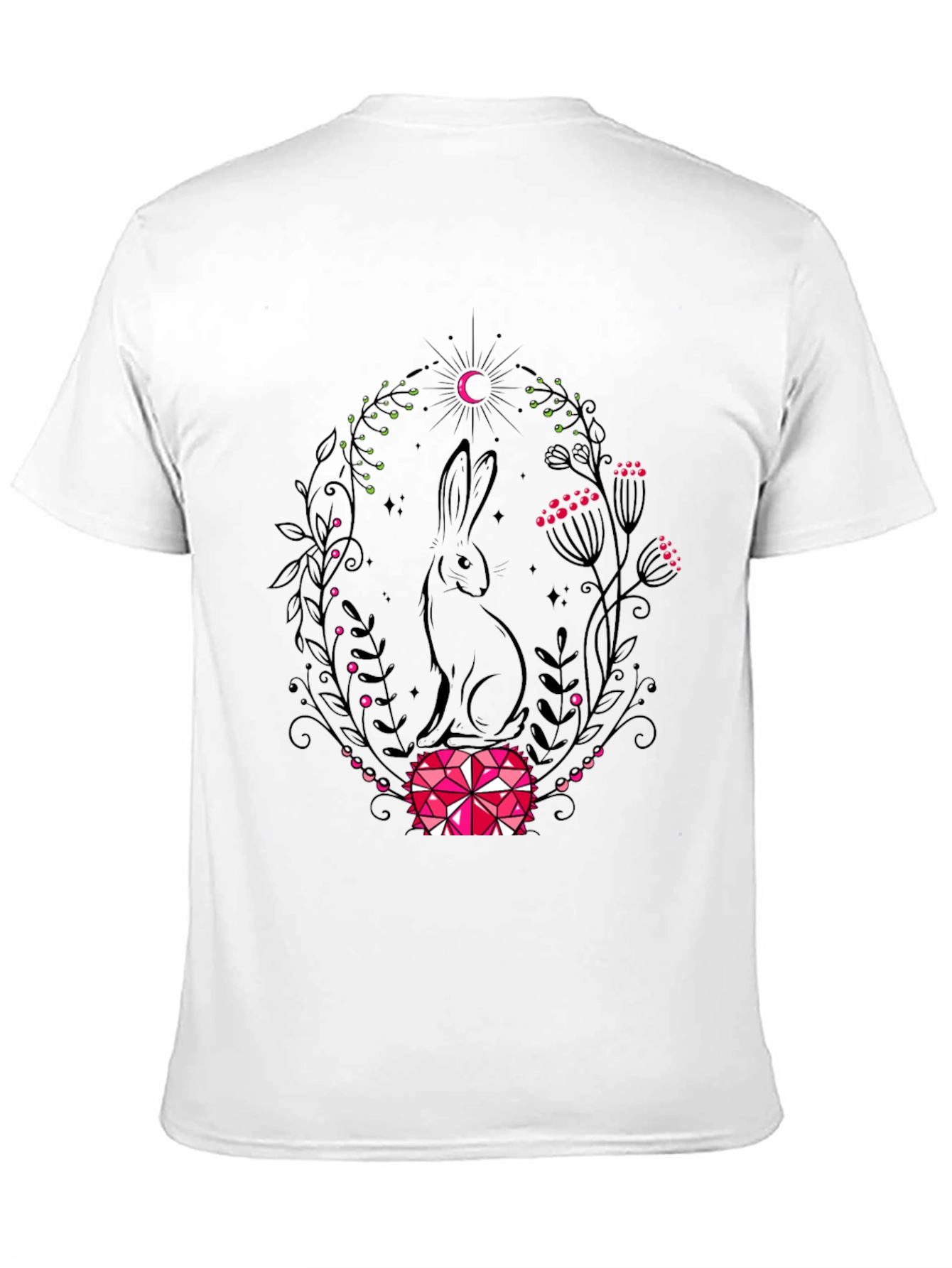 Rabbit & Moon Graphic Tee - Black