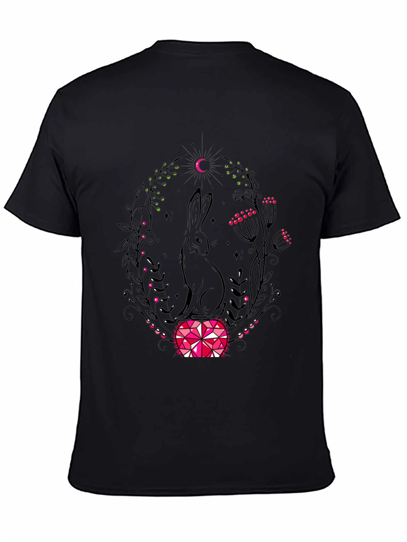 Rabbit & Moon Graphic Tee - Black
