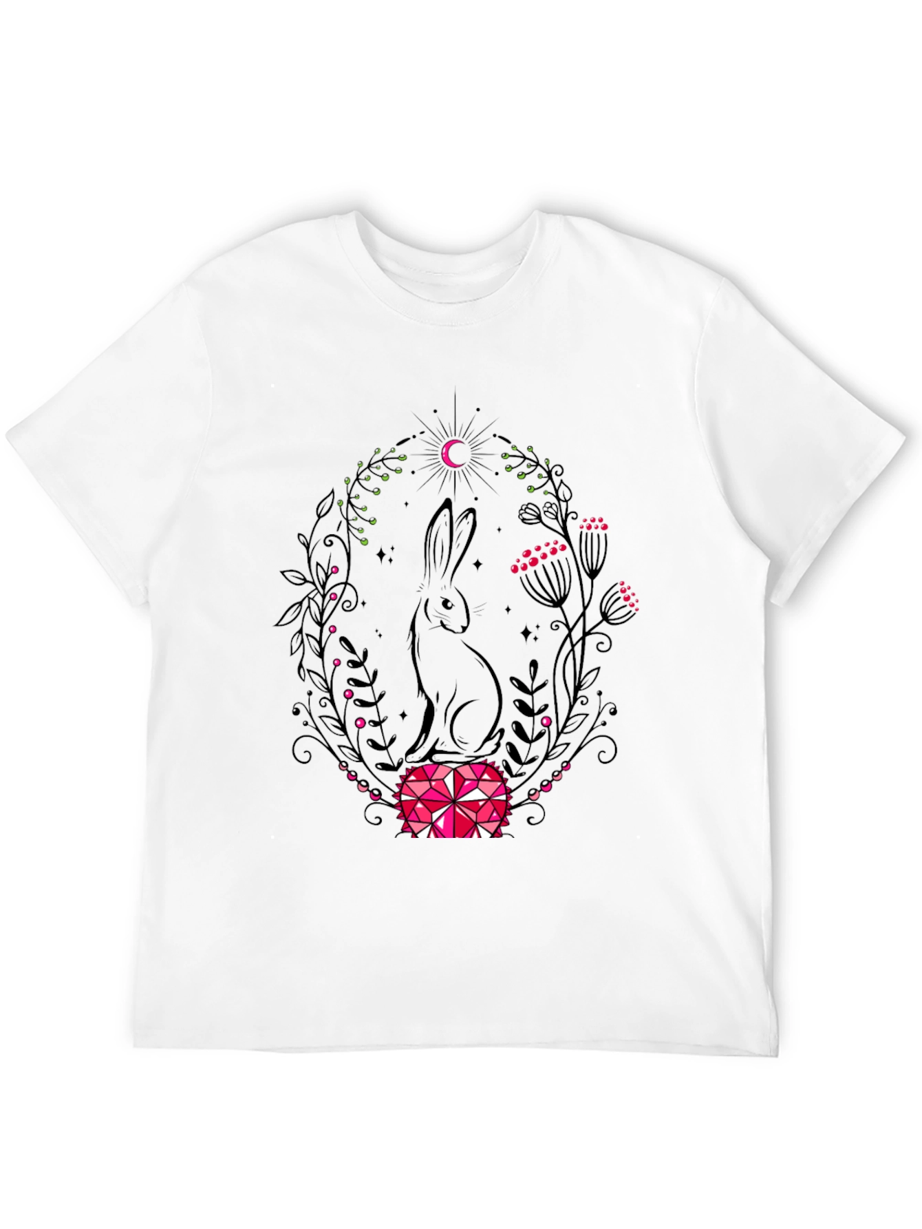 Rabbit & Moon Graphic Tee - Black