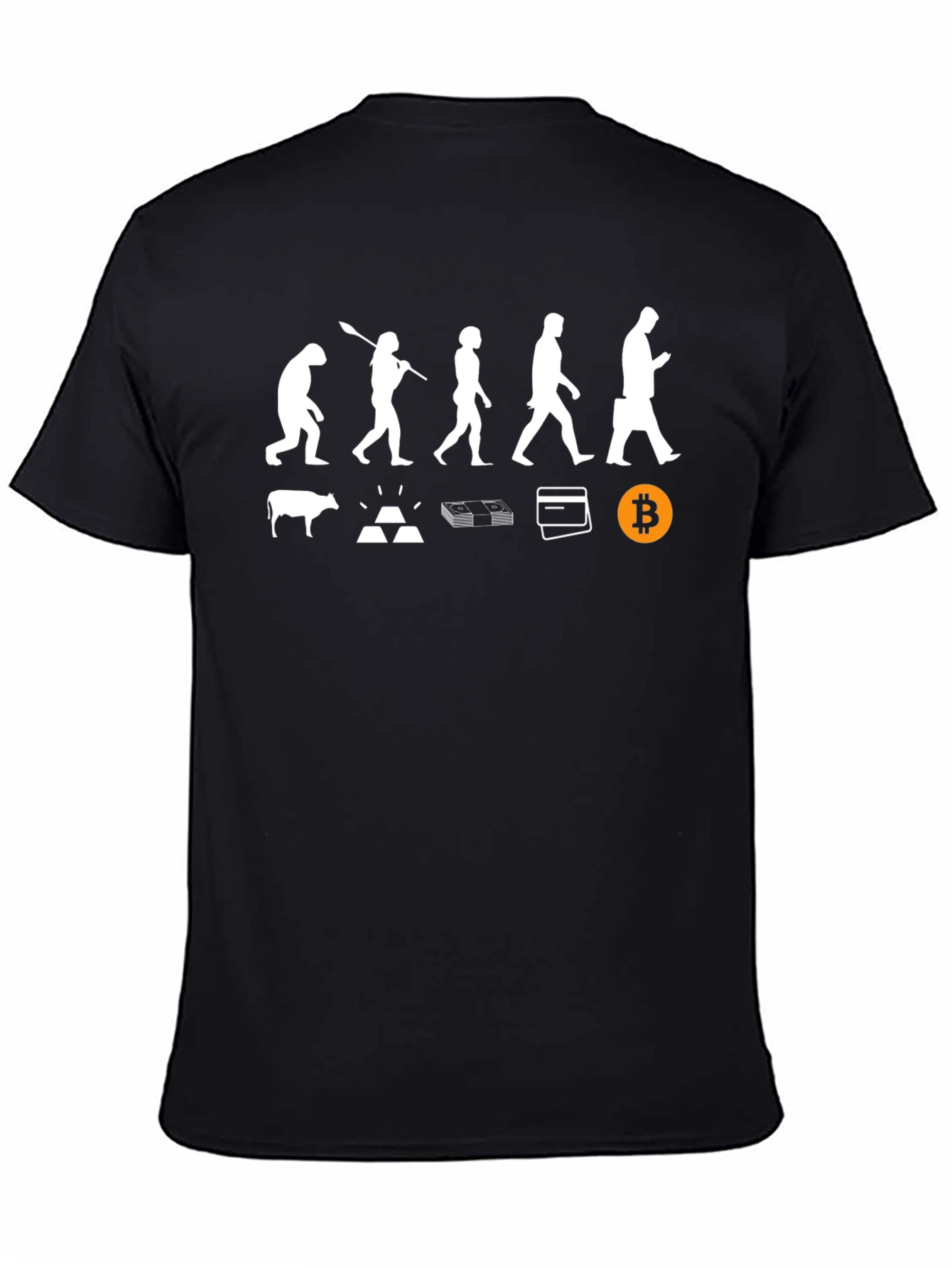 Evolution of Money Black T-Shirt Bitcoin