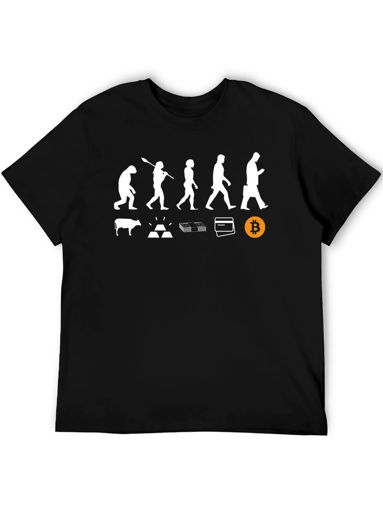 Evolution of Money Black T-Shirt Bitcoin