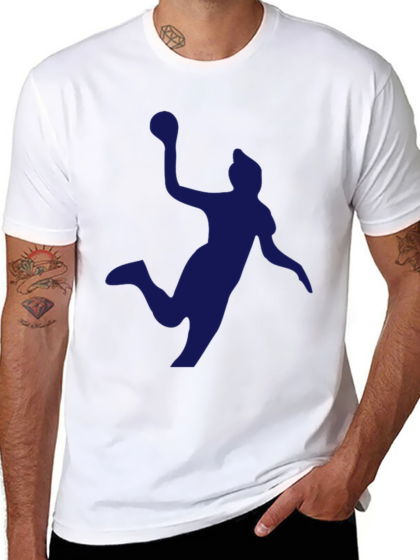 Handball Player Graphic Tee - Black