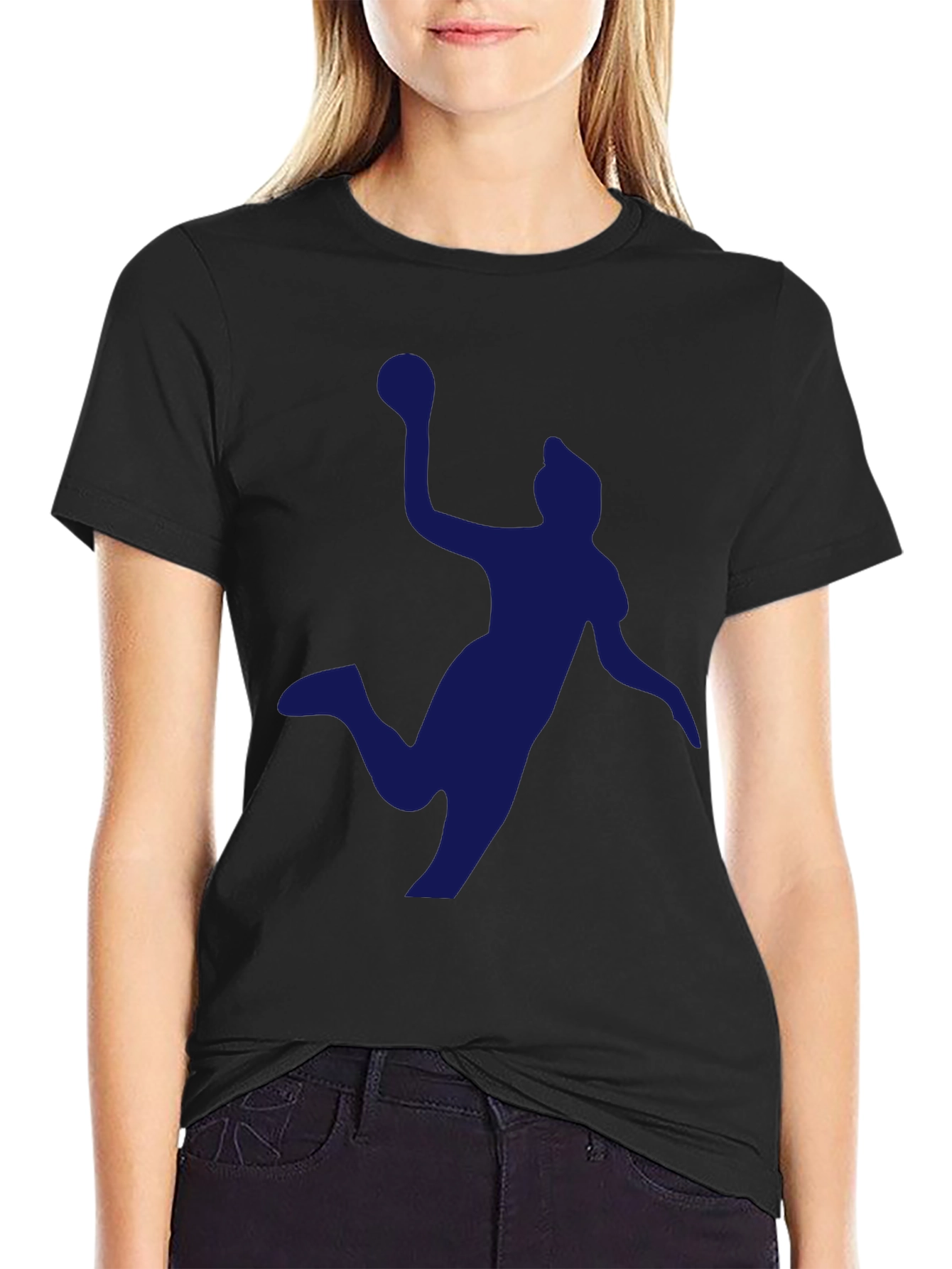 Handball Player Graphic Tee - Black