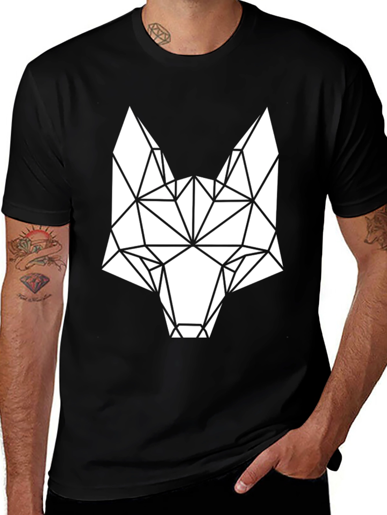 Geometric Fox Tee - Modern Graphic Print Shirt