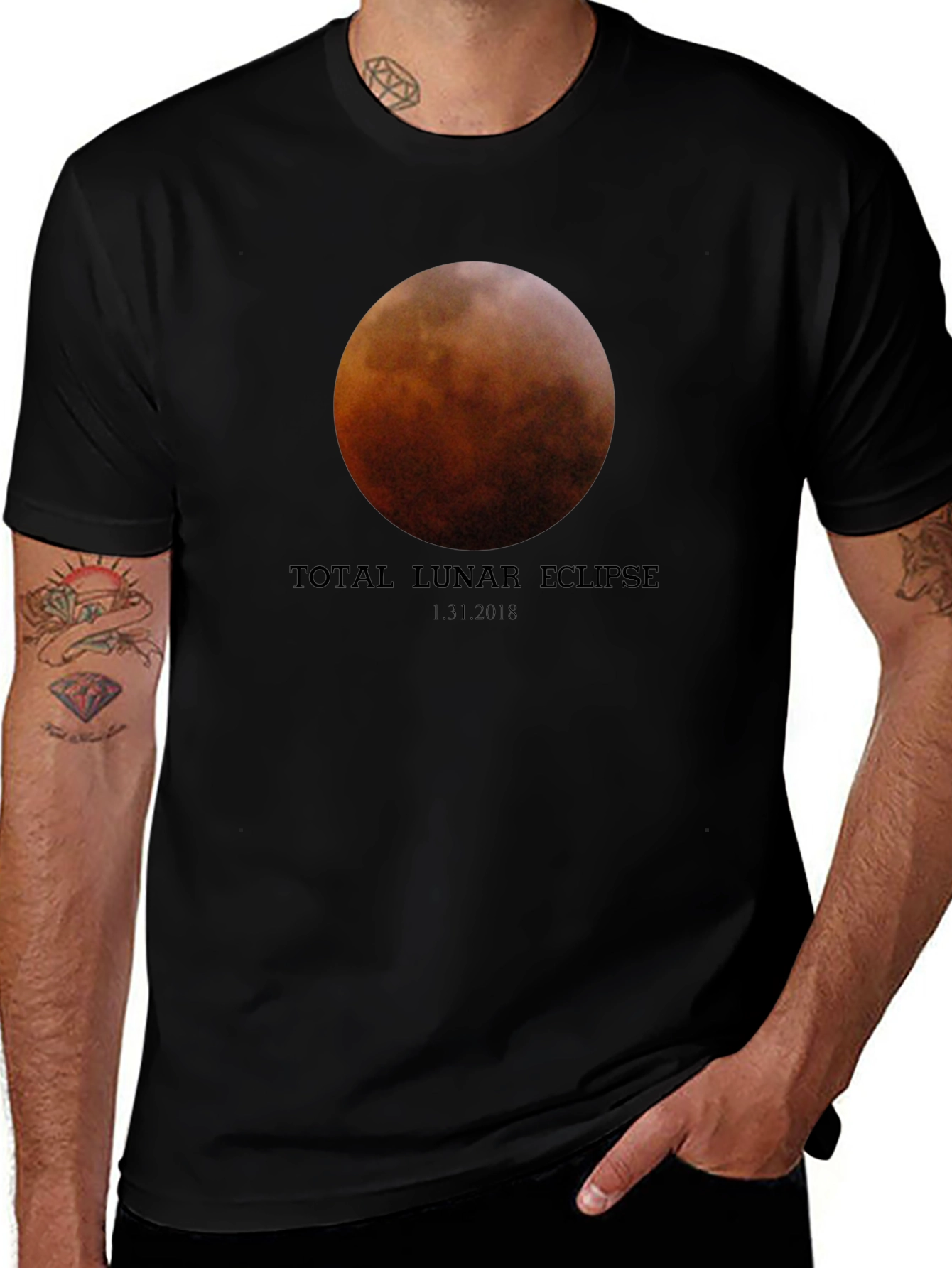 Total Lunar Eclipse Black T-Shirt