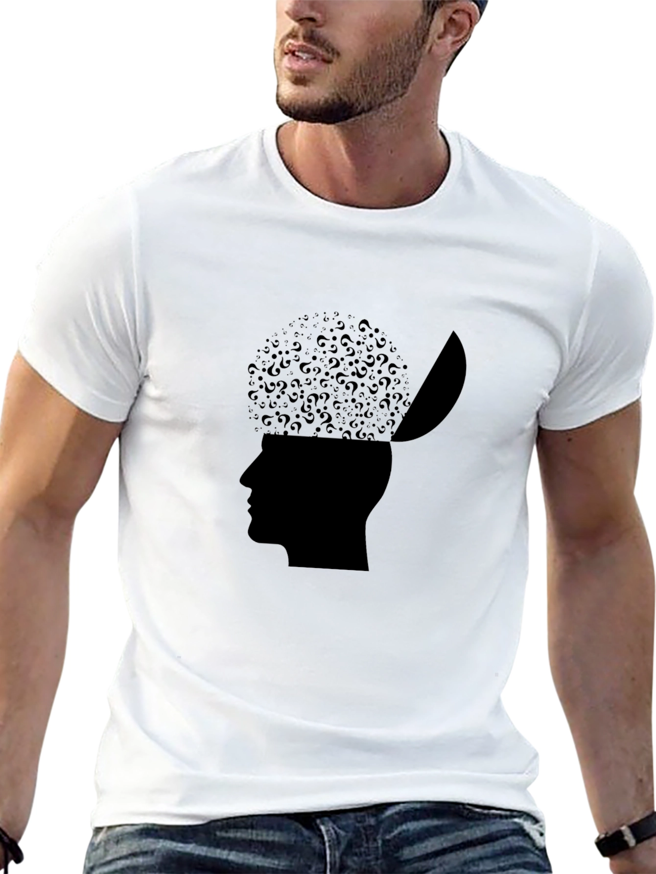 Mind Open T-Shirt - Question Mark Brain