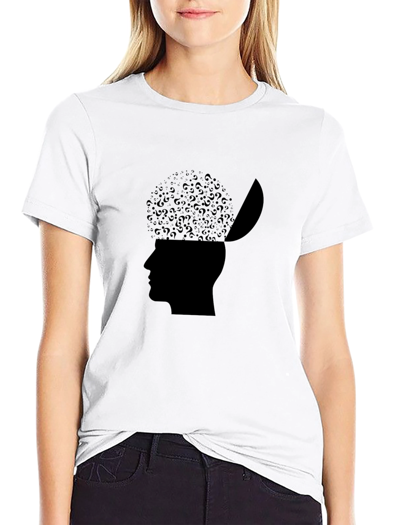 Mind Open T-Shirt - Question Mark Brain