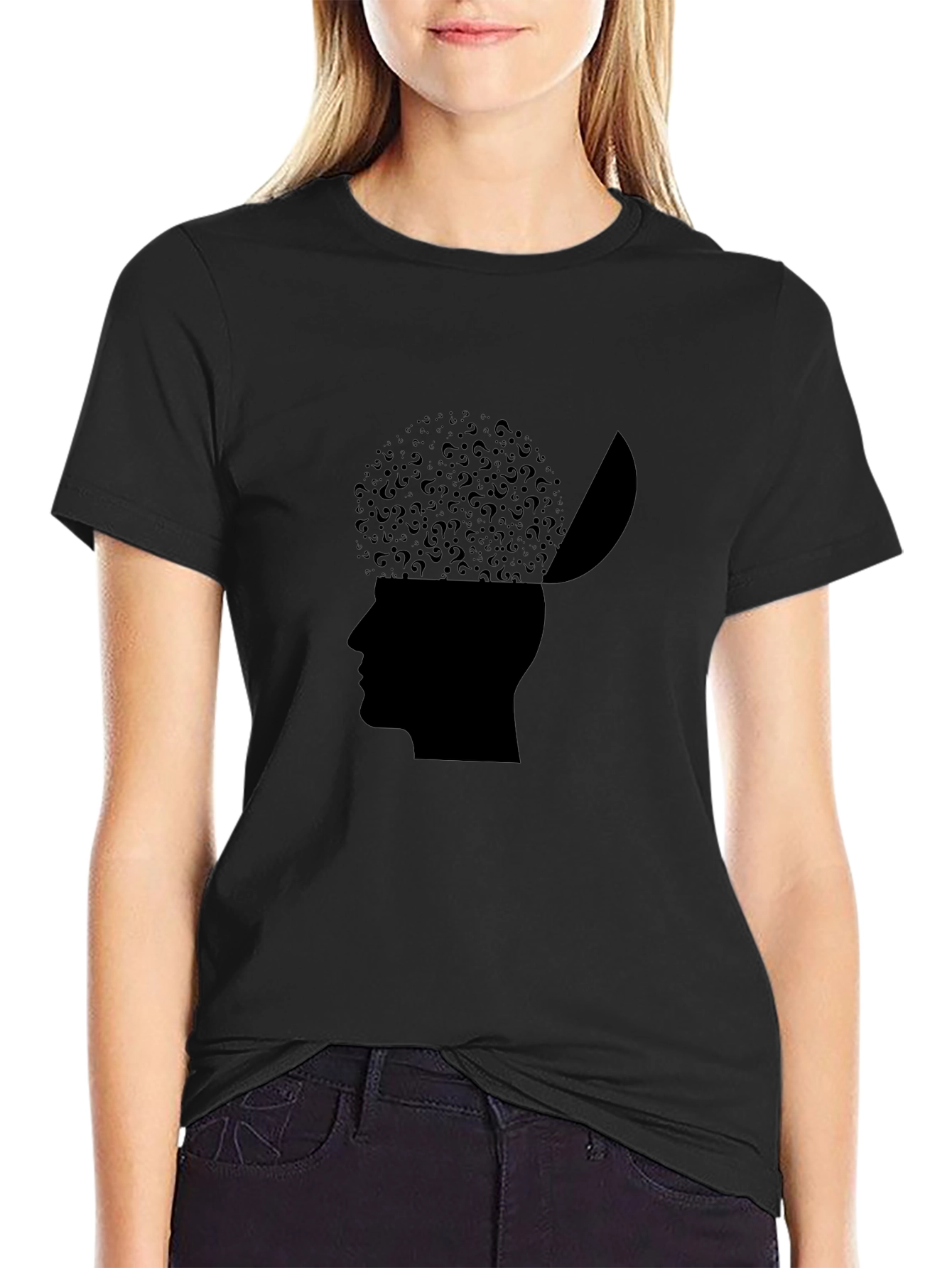 Mind Open T-Shirt - Question Mark Brain