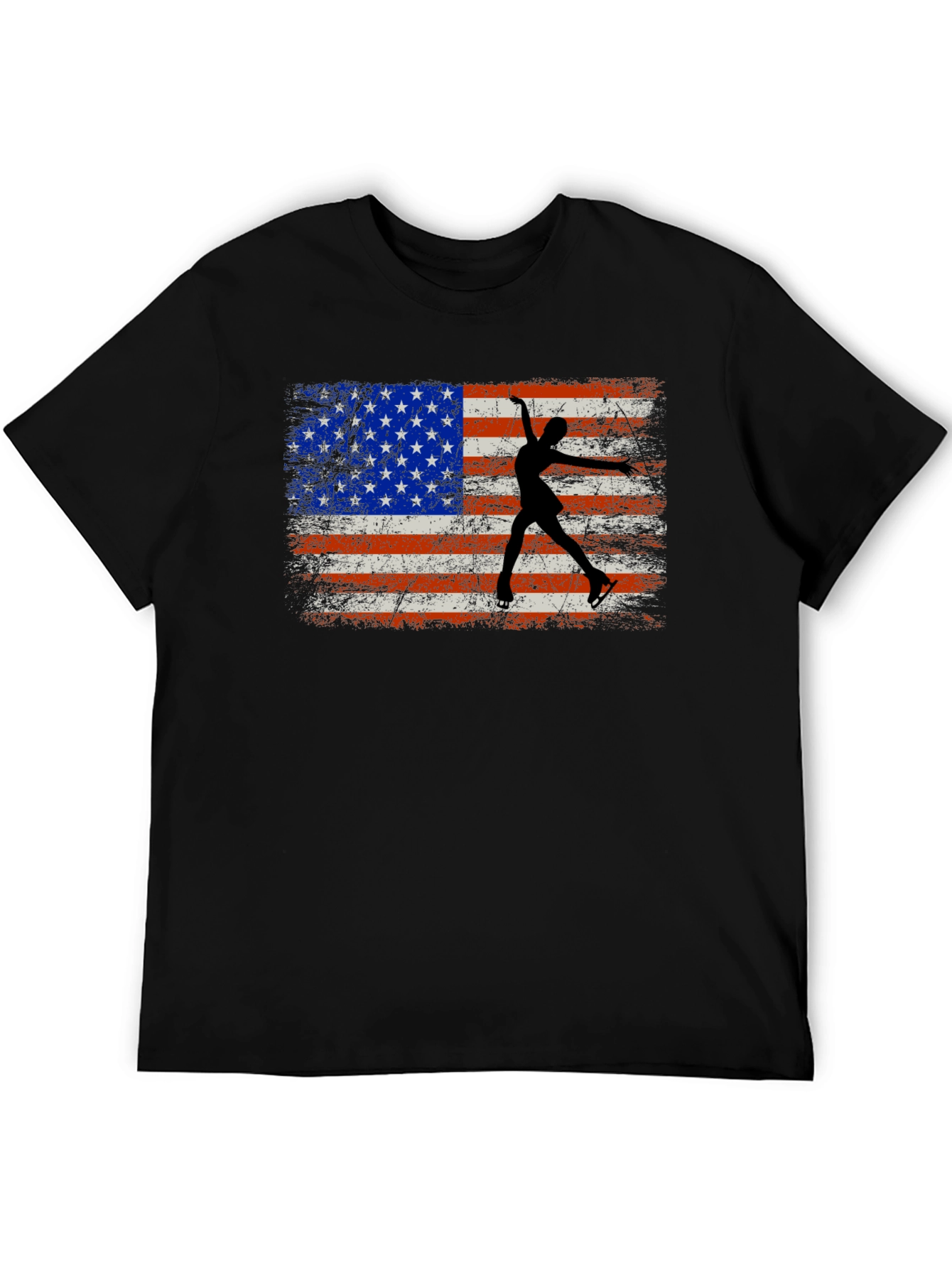 American Flag Figure Skating T-Shirt