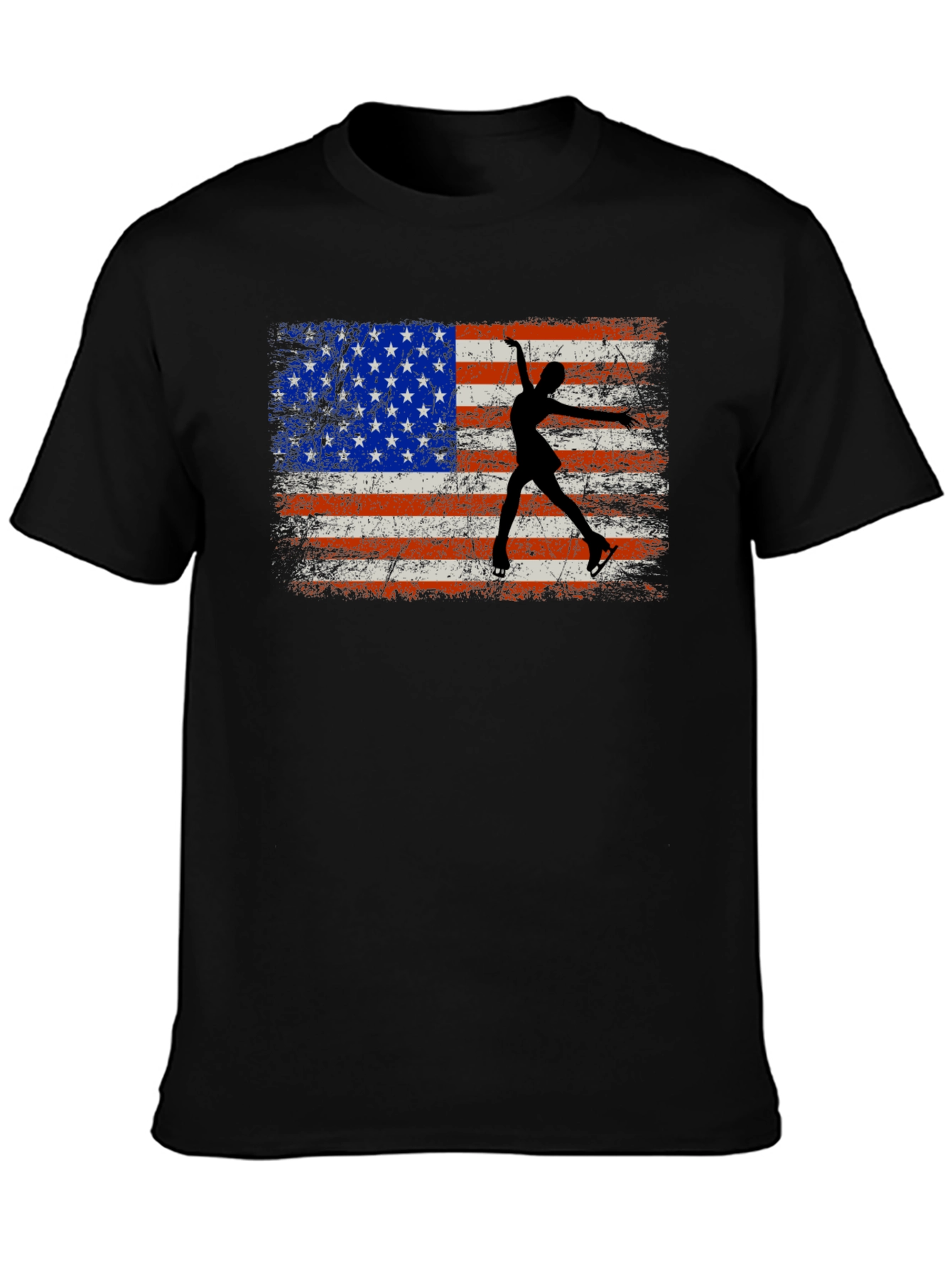American Flag Figure Skating T-Shirt