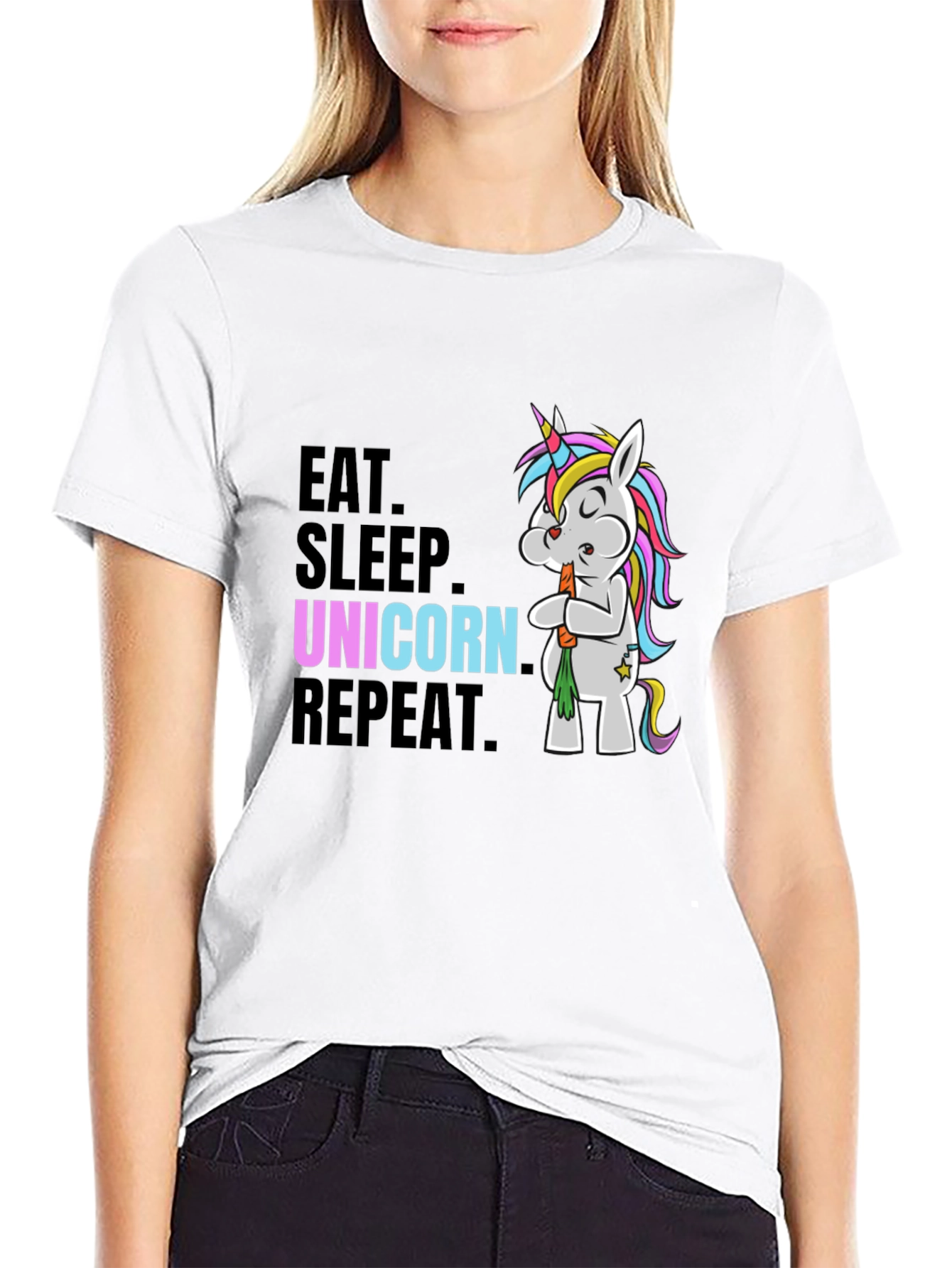 Eat Sleep Unicorn Repeat Graphic Tee