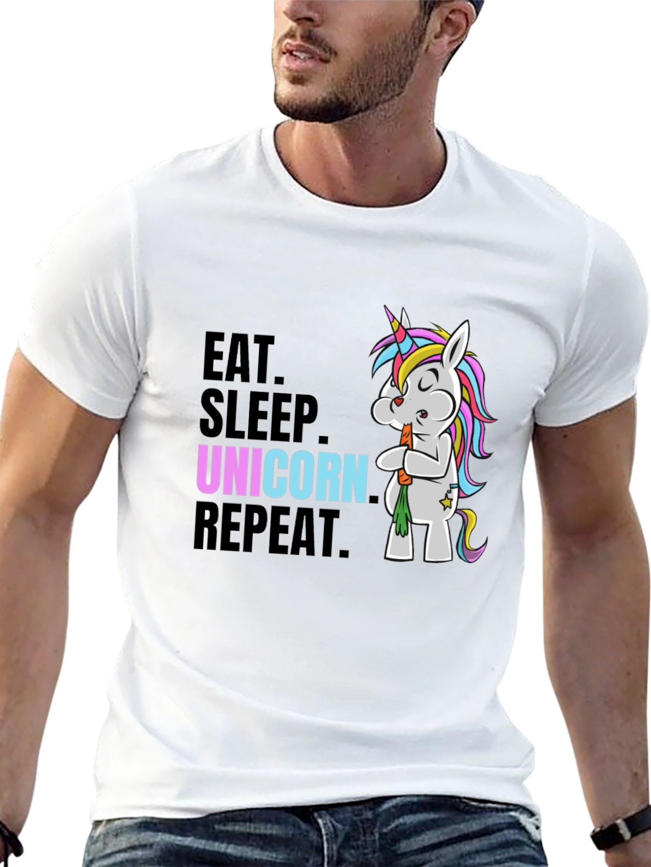 Eat Sleep Unicorn Repeat Graphic Tee