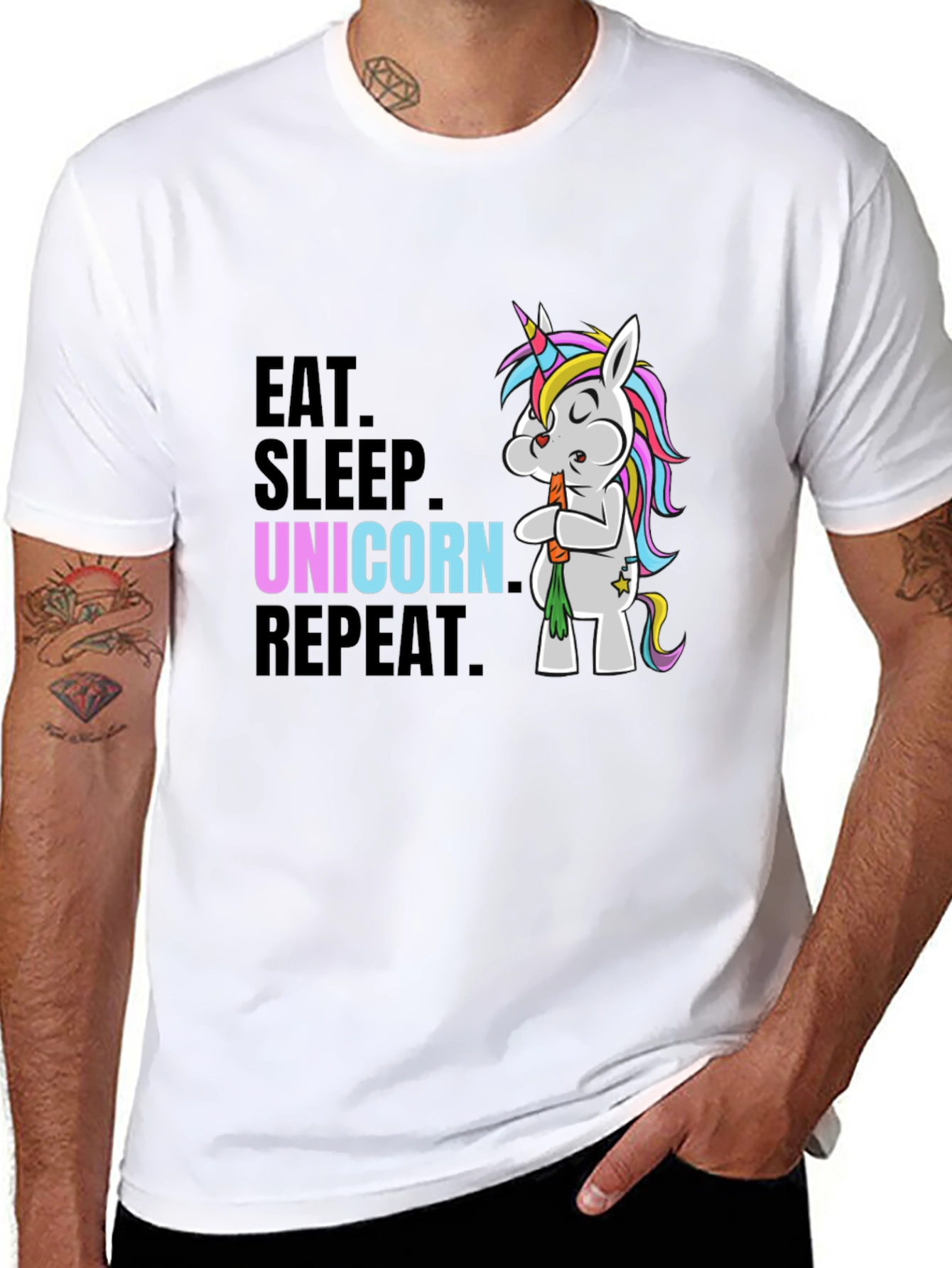 Eat Sleep Unicorn Repeat Graphic Tee