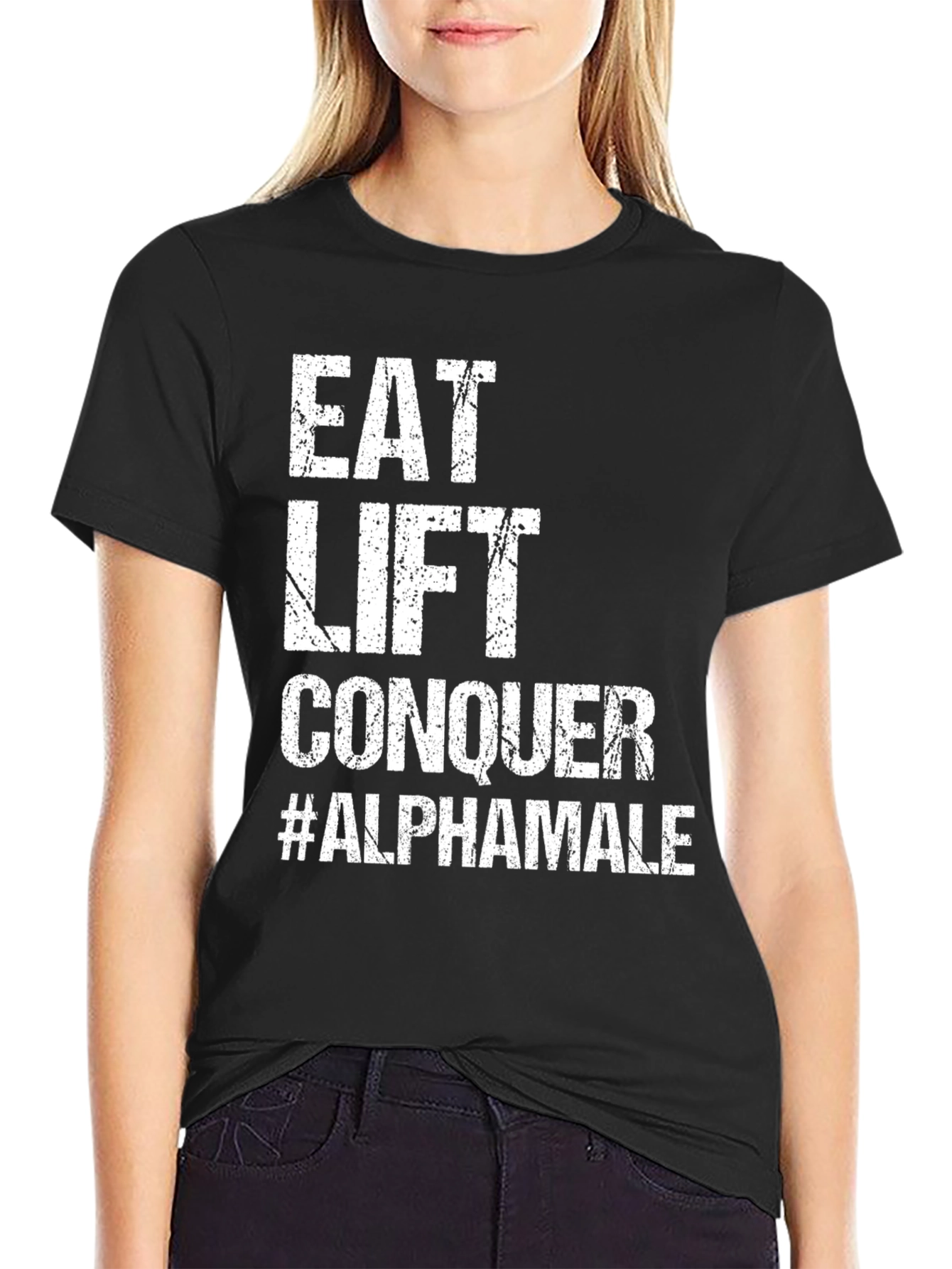 Eat Lift Conquer Alpha Male Black T-Shirt