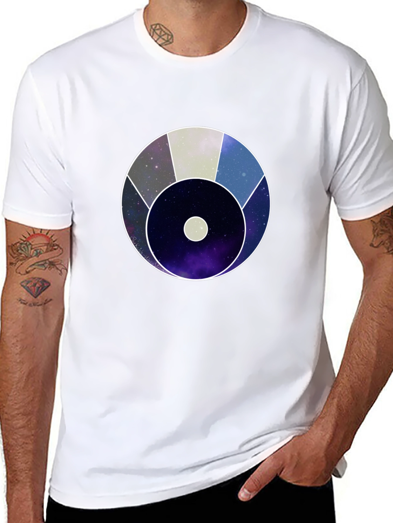 Cosmic Eye Graphic Tee - Black Cotton Blend