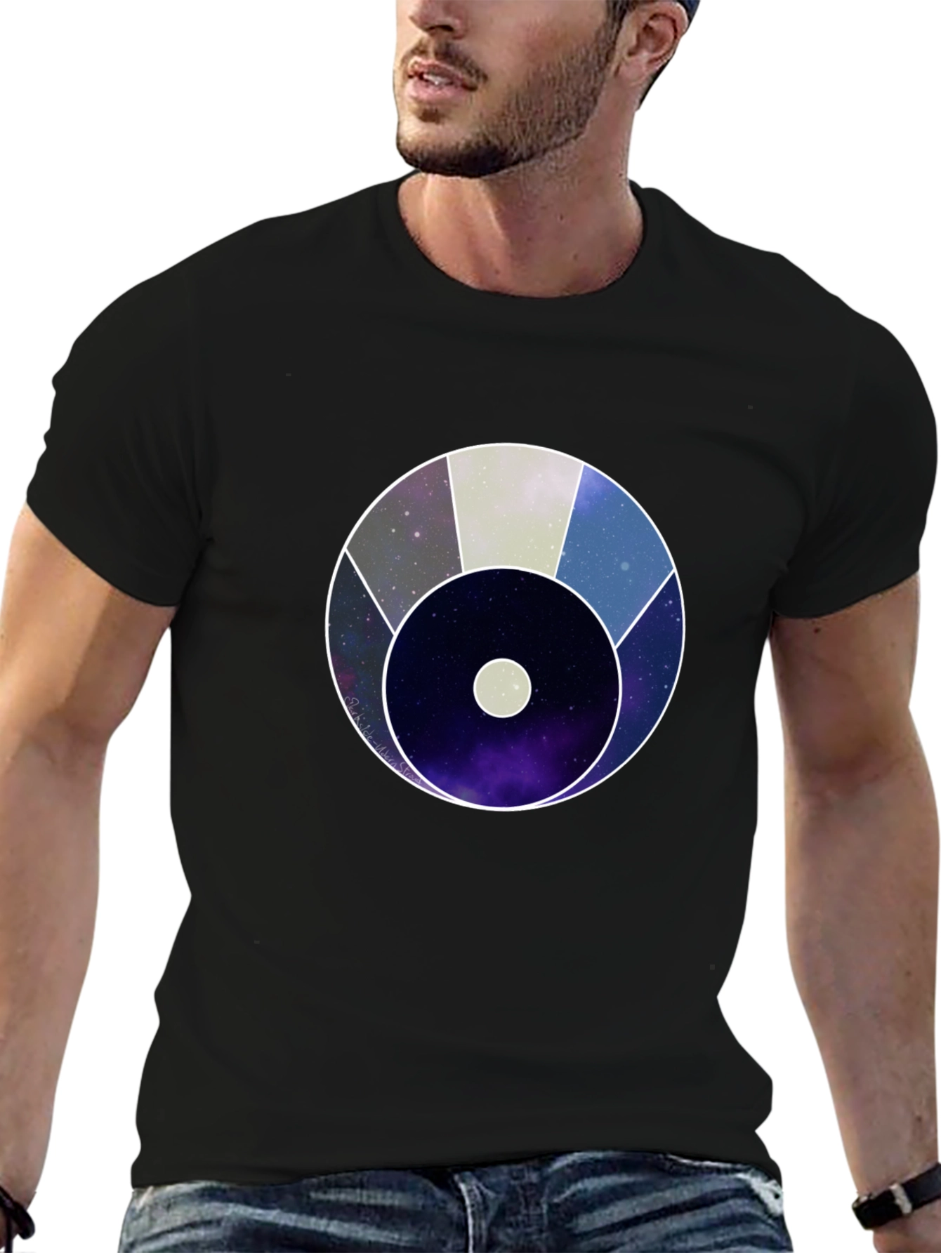 Cosmic Eye Graphic Tee - Black Cotton Blend